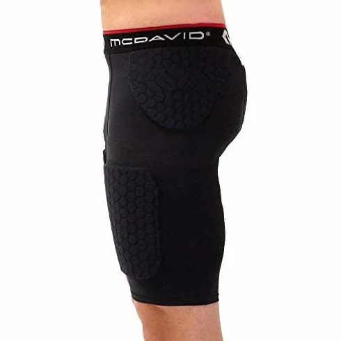 McDavid 737/7991 Thudd/Wrap-Around Padded Compression Shorts for Hip, Tailbone & Thigh Protection and Support Ideal for Contact Sports (One Pair)