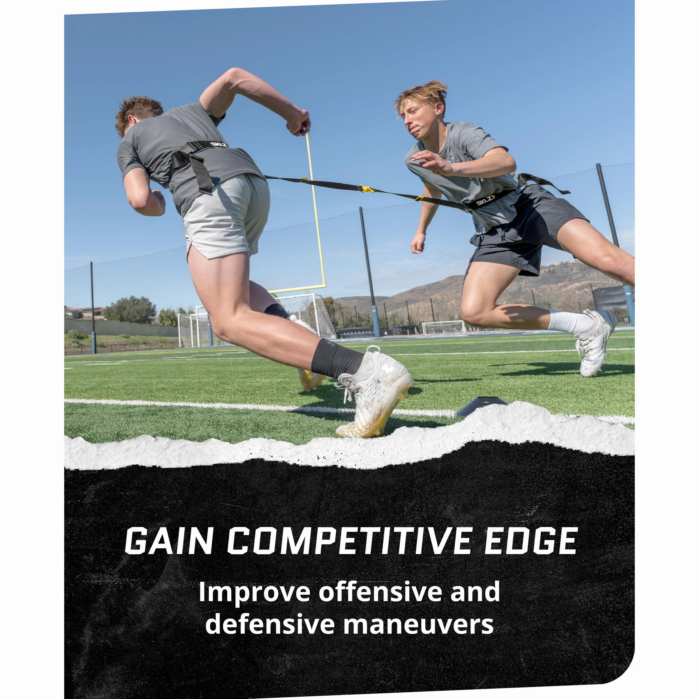 SKLZ Dual Agility Belt, ceinture d’agilité double ajustable légère pour vitesse explosivité résistance football basket sports collectifs