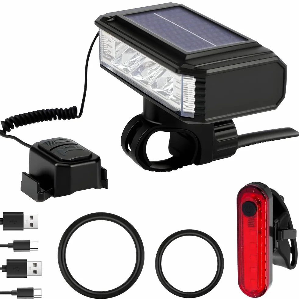 Lumiere Velo Avant et Arrière, Éclairage Avant et Arrière pour Vélo Rechargeable USB, Lampe Velo LED Lumineux, 5+4 Modes pour VTT Course Cycliste Trotinette Électrique