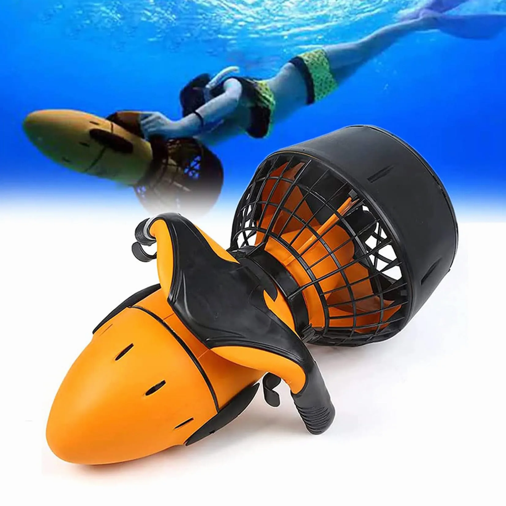 Scooter De Mer Sous-Marin 300 W/500 W, Boosters De Natation De Plongée Avec Batterie, Booster De Scooter Sous-Marin Pour Les Sports Nautiques, La Piscine, La Plongée, La Plongée En Apnée,500W