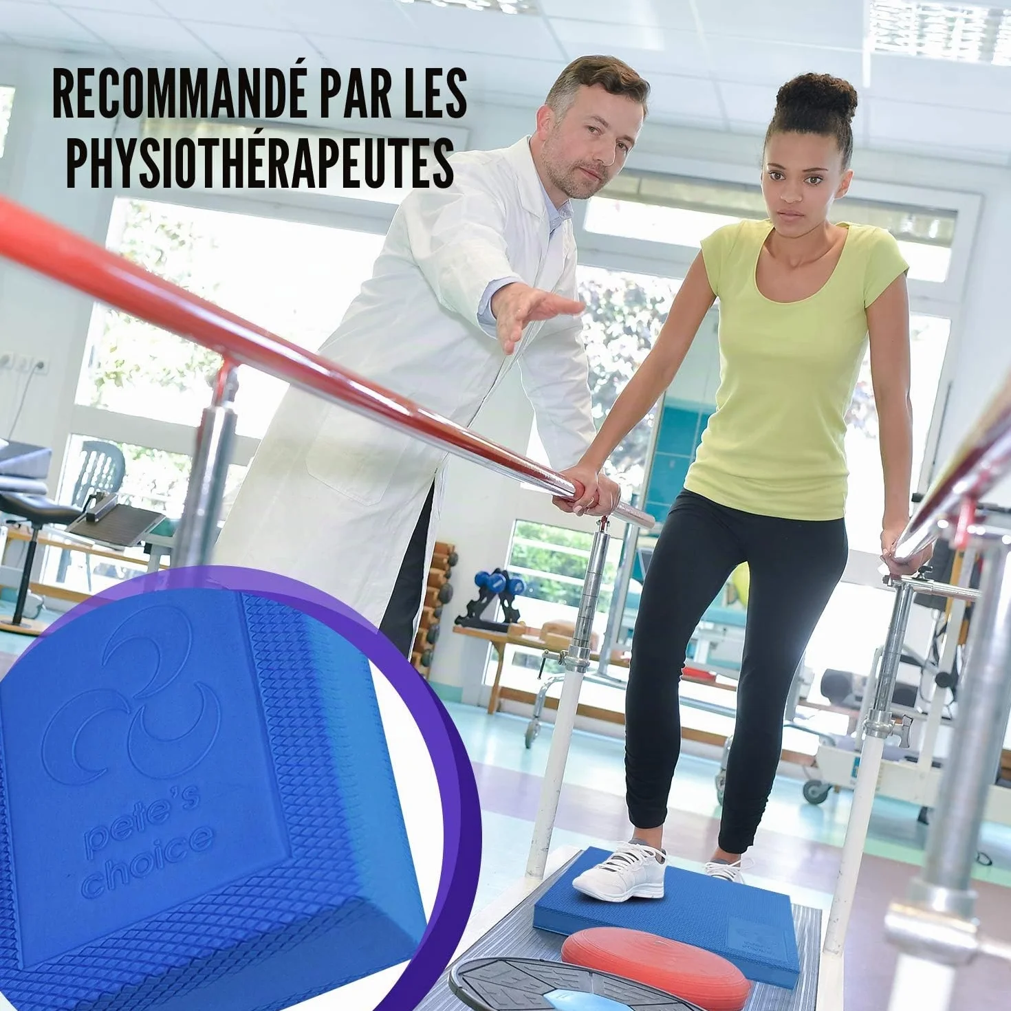 XL ou L Tapis d’Équilibre Mousse - Sangle d’Étirement & eBook inclus | Tapis Fitness XL | Physiothérapie et Rééducation Douleurs Lombaires Chevilles ou Genoux | Tapis de Gym XL Renforcement