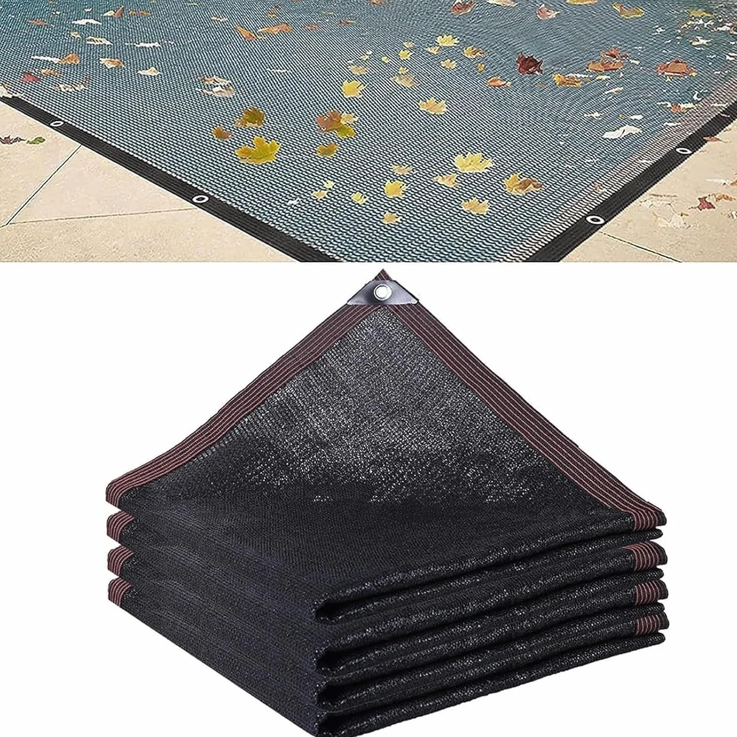 Filet à Feuilles pour Piscine Rectangulaire 4x9m, Couverture Piscine Maille Fine Anti-Débris, Protection UV