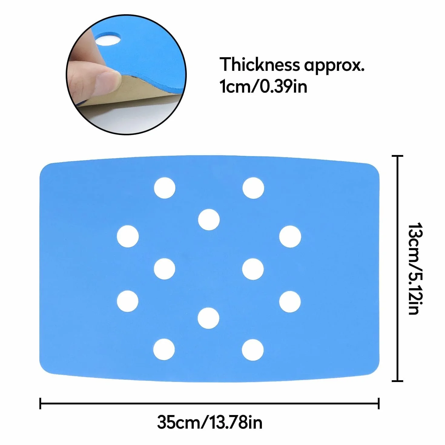 Coussin de Chaise de Douche Imperméable Antidérapant avec Trous d'Évacuation Tapis de Siège de Bain en Mousse