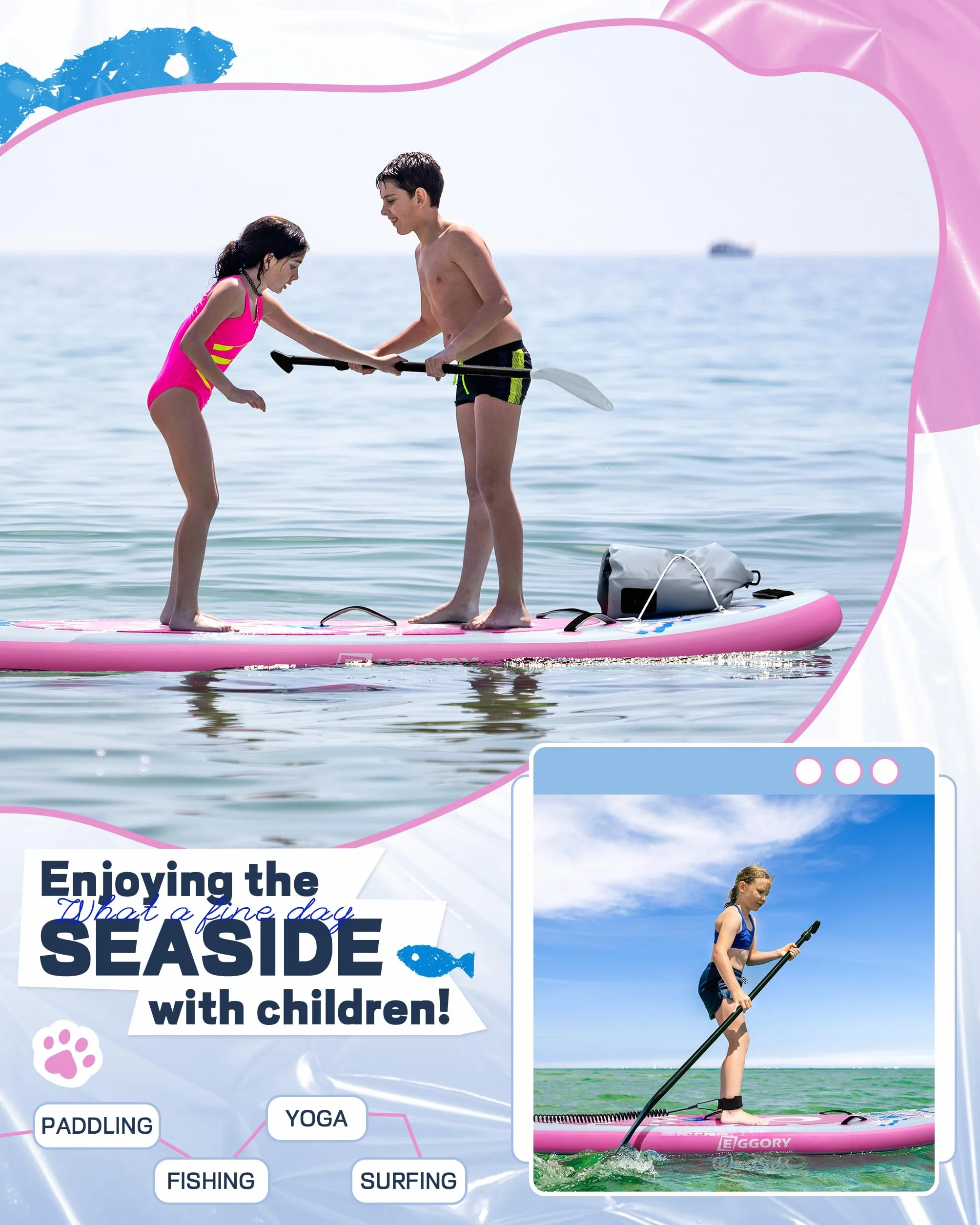 Stand Up Paddle Planche de Surf Gonflable Sup - Accessoires complets pour Planches de pagaie - Pompe à pagaie réglable - Sac à Dos de Voyage - Sangle d'épaule