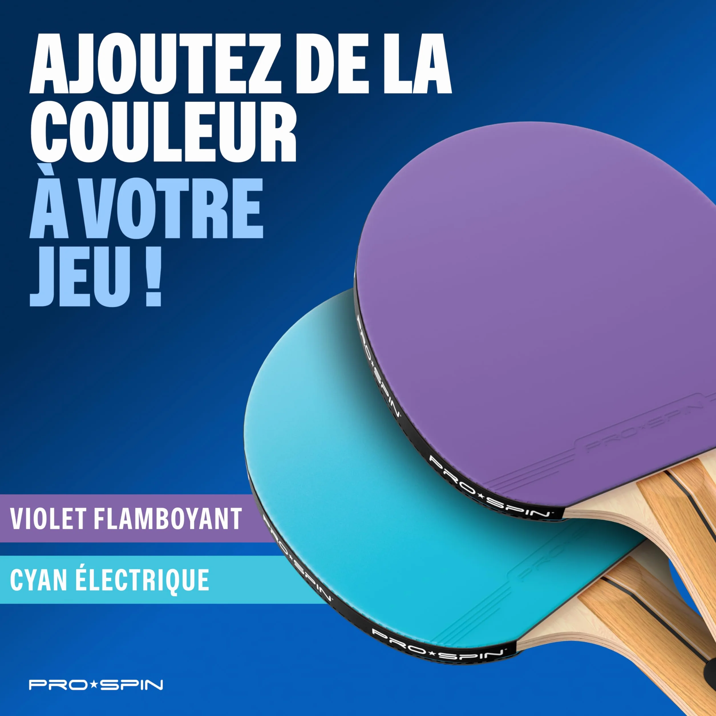 PRO-SPIN Set de Raquettes de Ping-Pong Portable | Kit de Qualité avec Filet Ping Pong pour Toute Table, Raquettes Tennis de Table Hautes Performances, Balles de 3-Étoiles