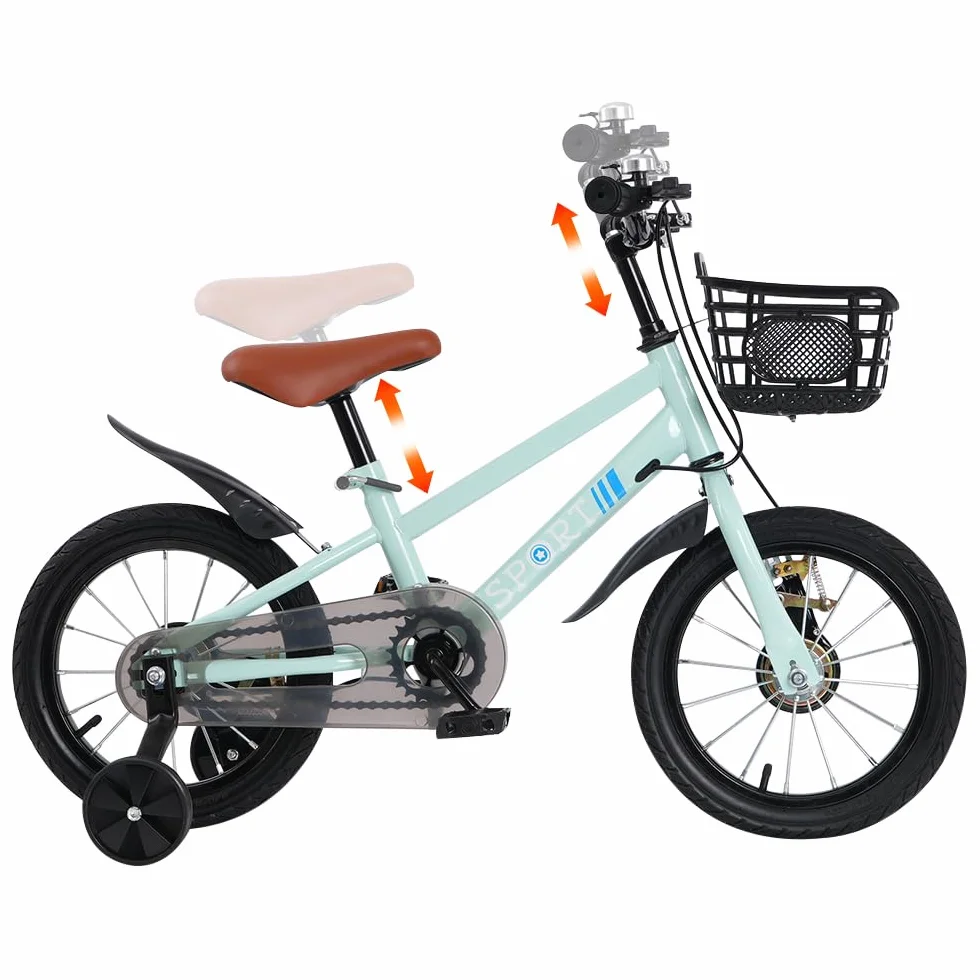 Vélo Enfant pour 2 à 8 Ans avec Roues Stabilisatrices, Draisienne Vélos avec Pédales et Rétropédalage pour Débutant, VTC pour Fille et Garçon