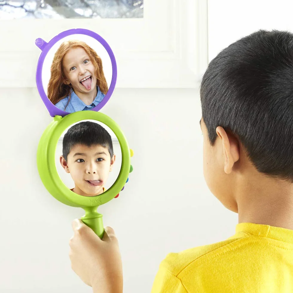 Learning Resources Miroir Éducatif 15 cm + Cartes Émotionnelles – Jeu Montessori Enfant 3 Ans+