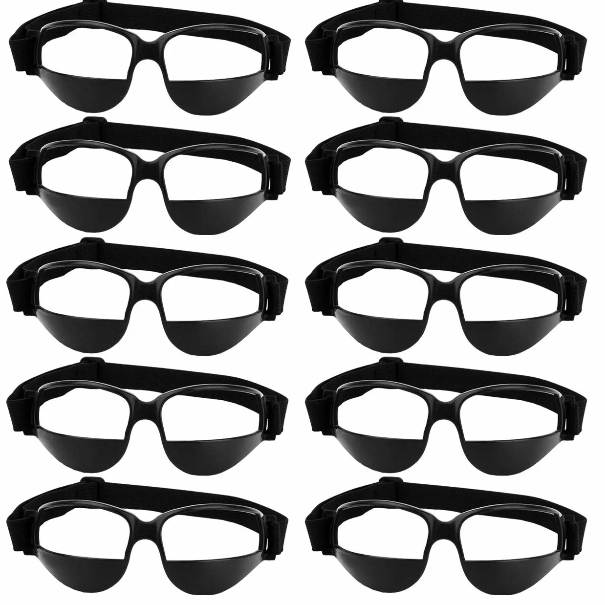 Lunettes de basket-ball professionnelles lot de 10 paires sangle élastique réglable