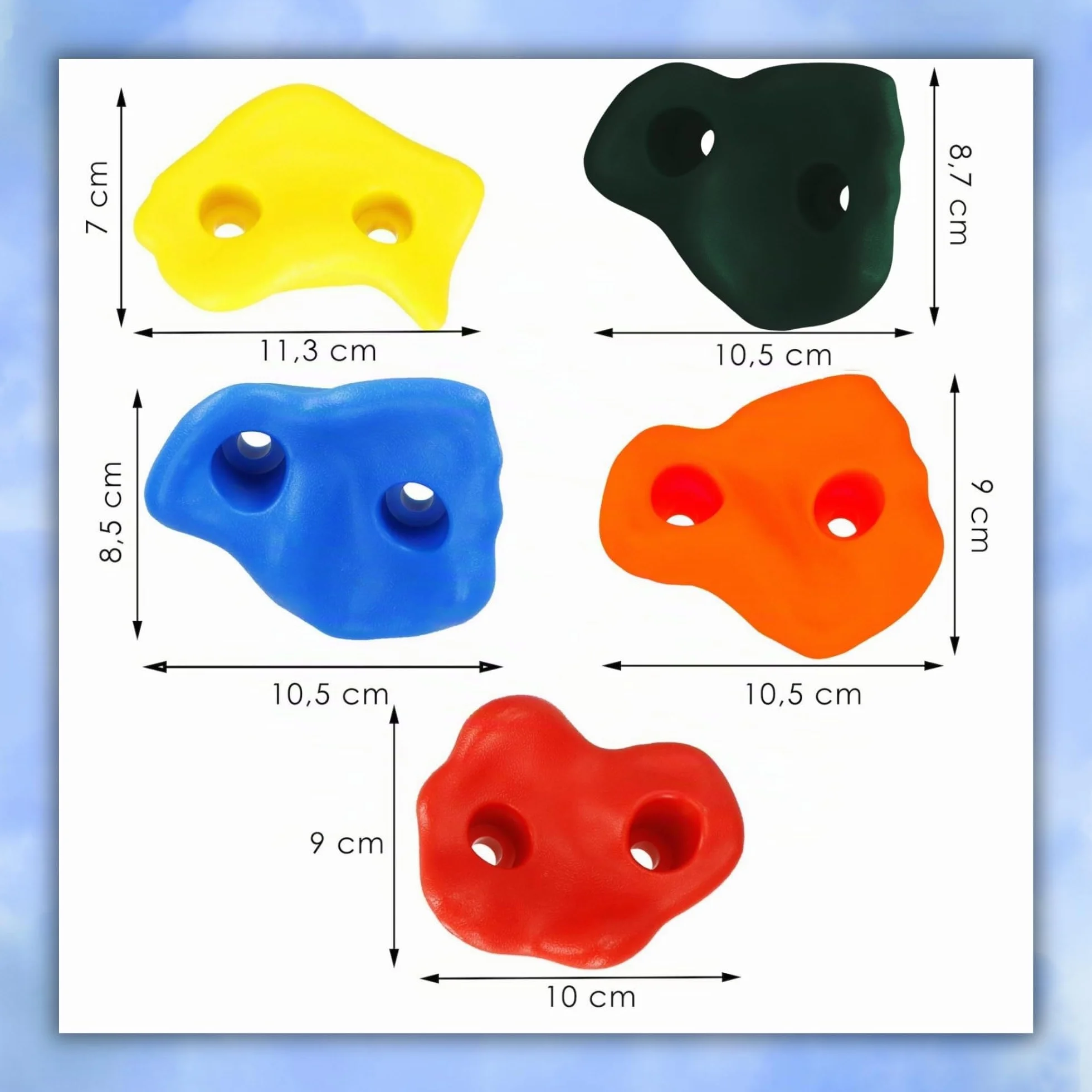 SPRINGOS Lot 10 Prises d'escalade Enfant avec Fixation – Plastique Multicolore, Surface Rugueuse, Vis Incluses – Mur Escalade Maison Chambre Jardin Dès 3 Ans