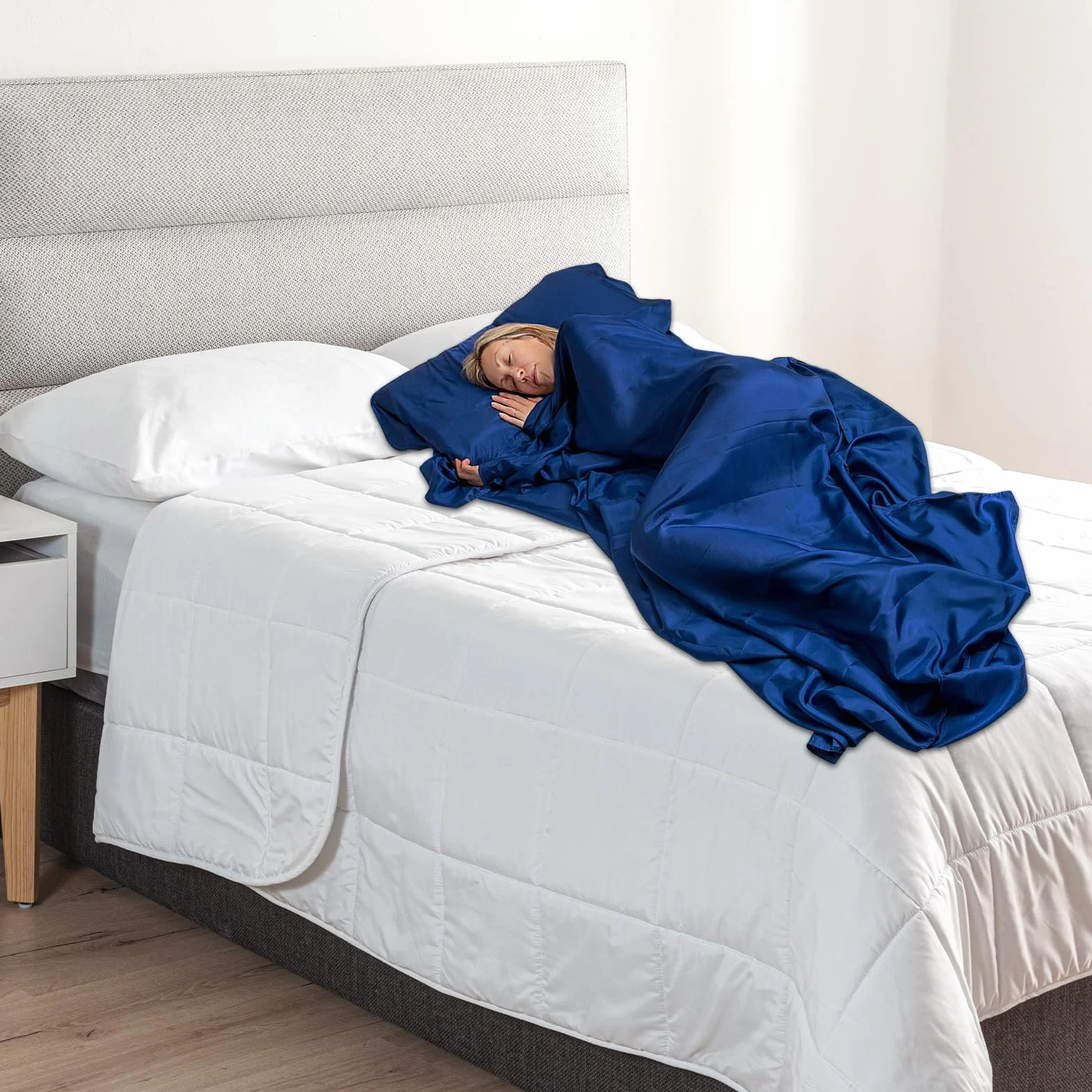 Sac De Couchage Cabane, Drap De Sac De Couchages, Sac De Couchage en Microfibre, Idéal pour Été, Auberges, Randonnée 220 * 90cm