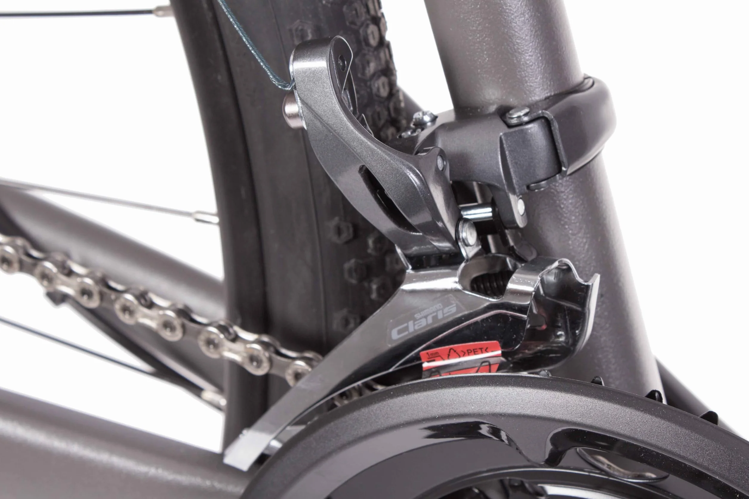 Vélo Gravel Aluminium Route Shimano Claris 2x8 Vitesses 700x40c Gris
