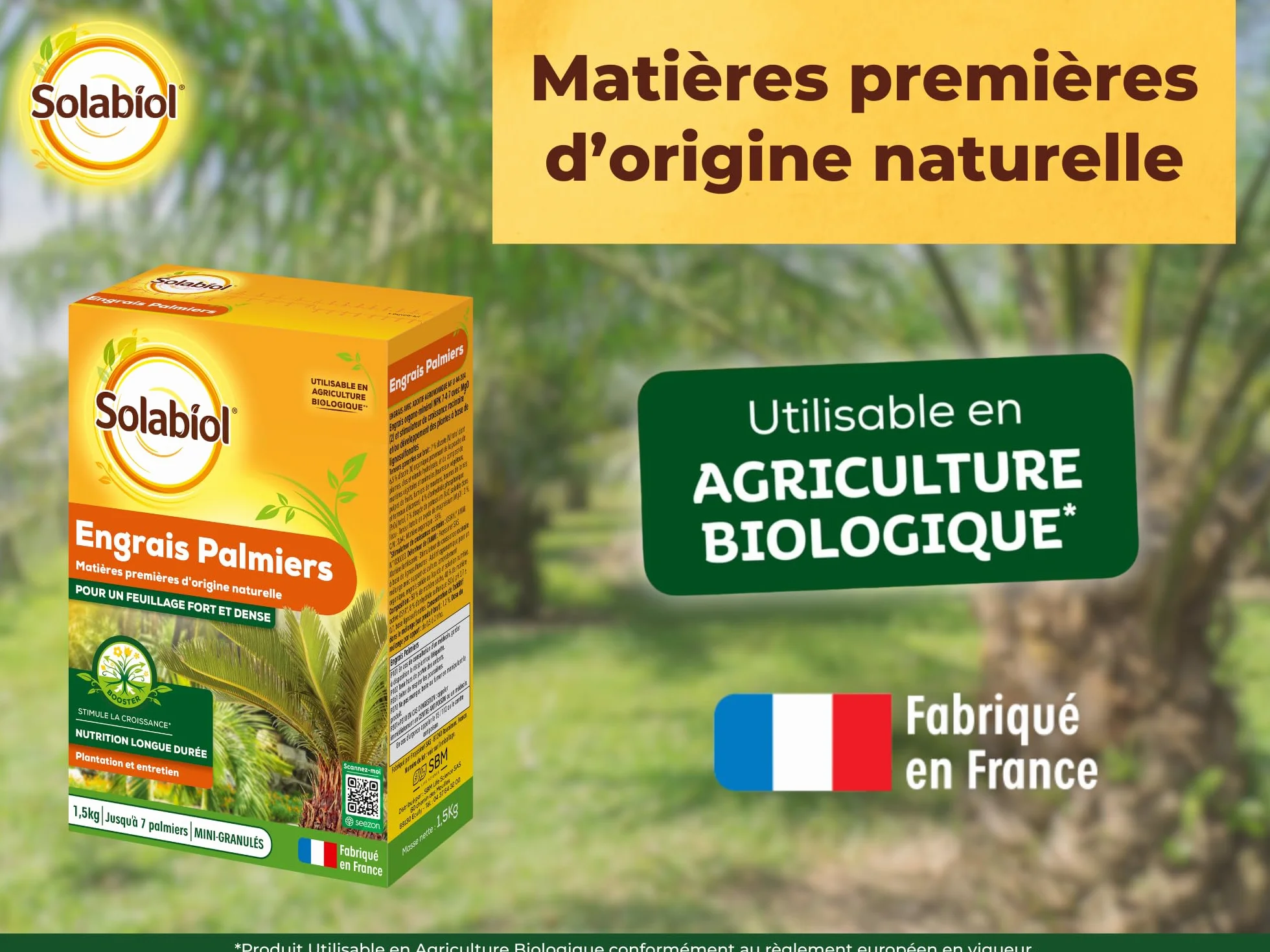 Engrais Palmiers Plantes Méditerranéennes 1,5kg SOLABIOL SOPALMY15
