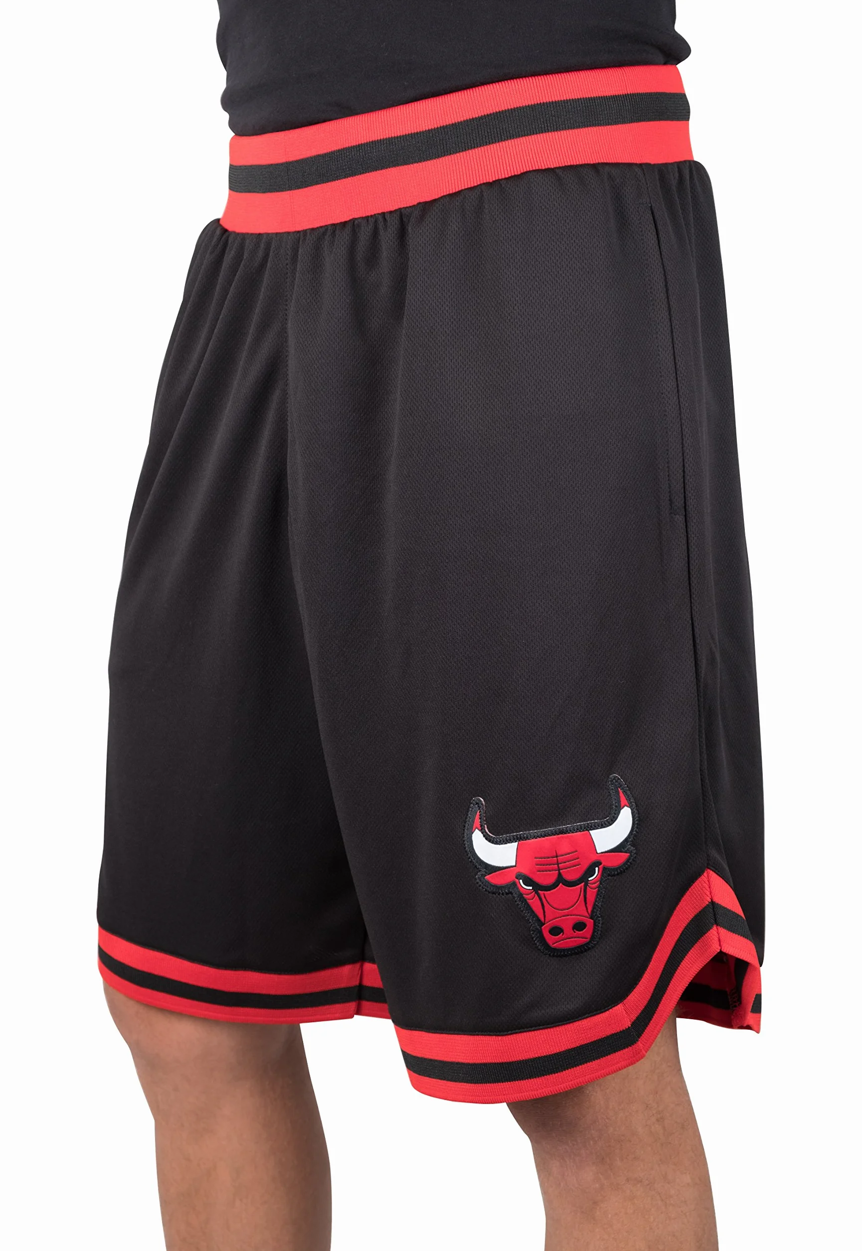Unk NBA Short de Basket pour Homme GSM3547F avec Logo de l'équipe de la NBA tissé en polymaille, Noir, Taille XXL