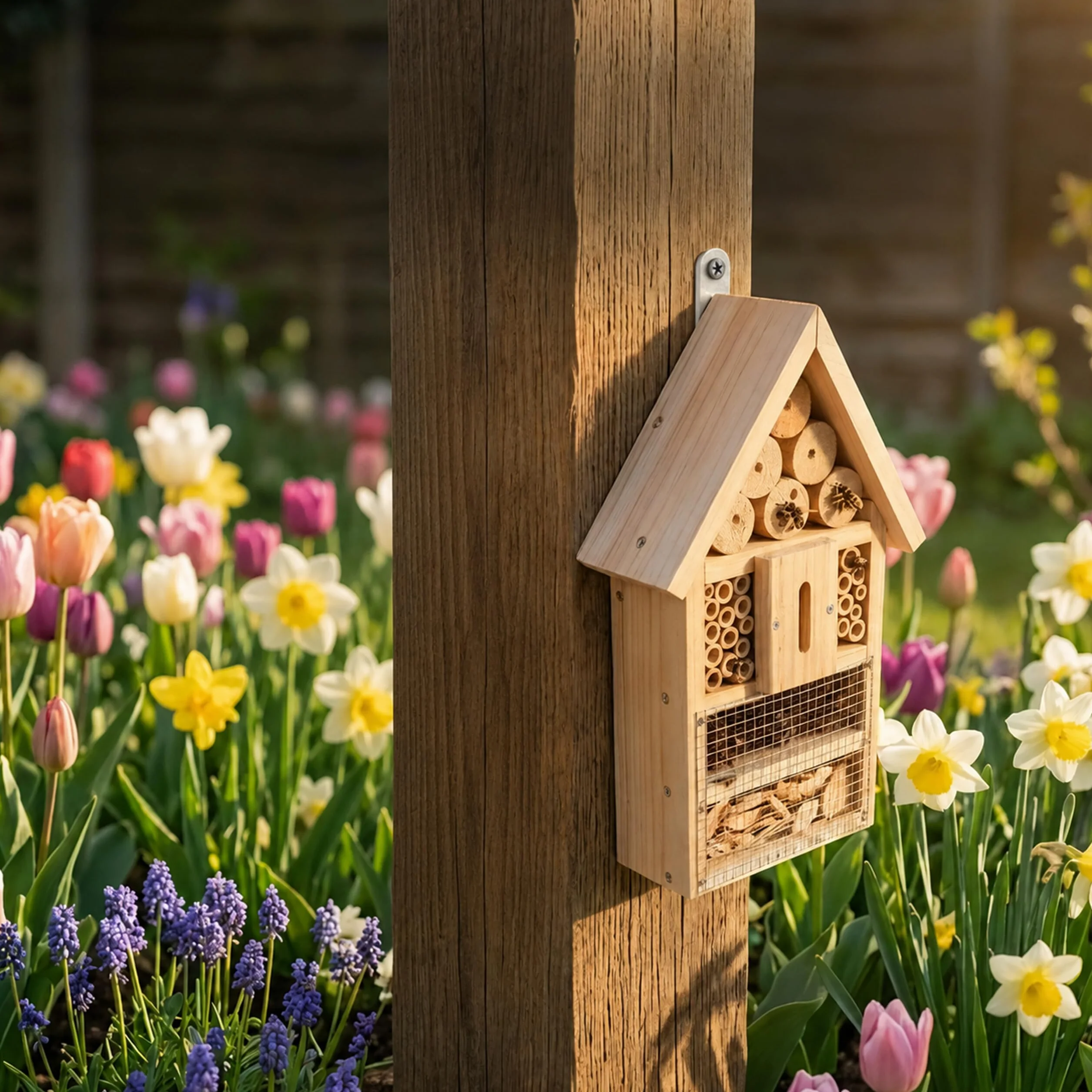 Relaxdays Hôtel à Insectes kit à Monter en Bois 30,5×17,5×6 cm à Suspendre Jardin