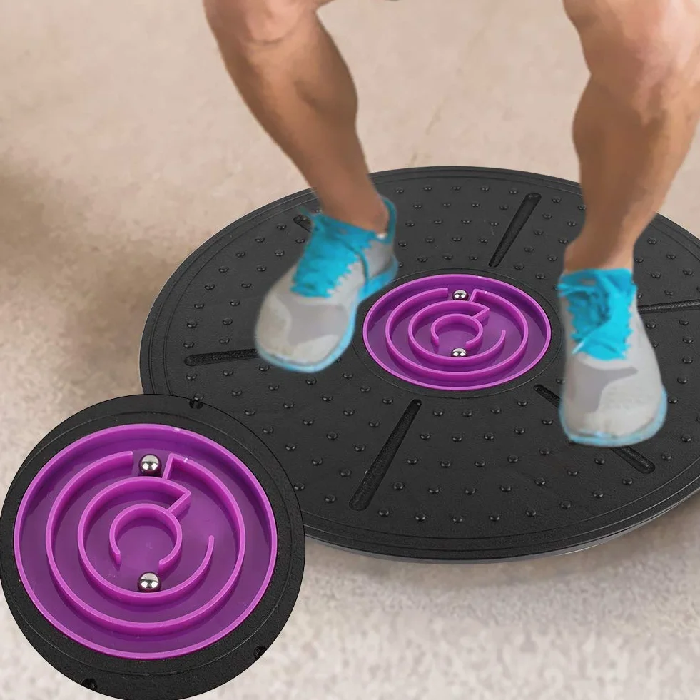 KIMISS Purple Labyrinth Wobble Board Yoga Training Fitness Balance Stability Disc