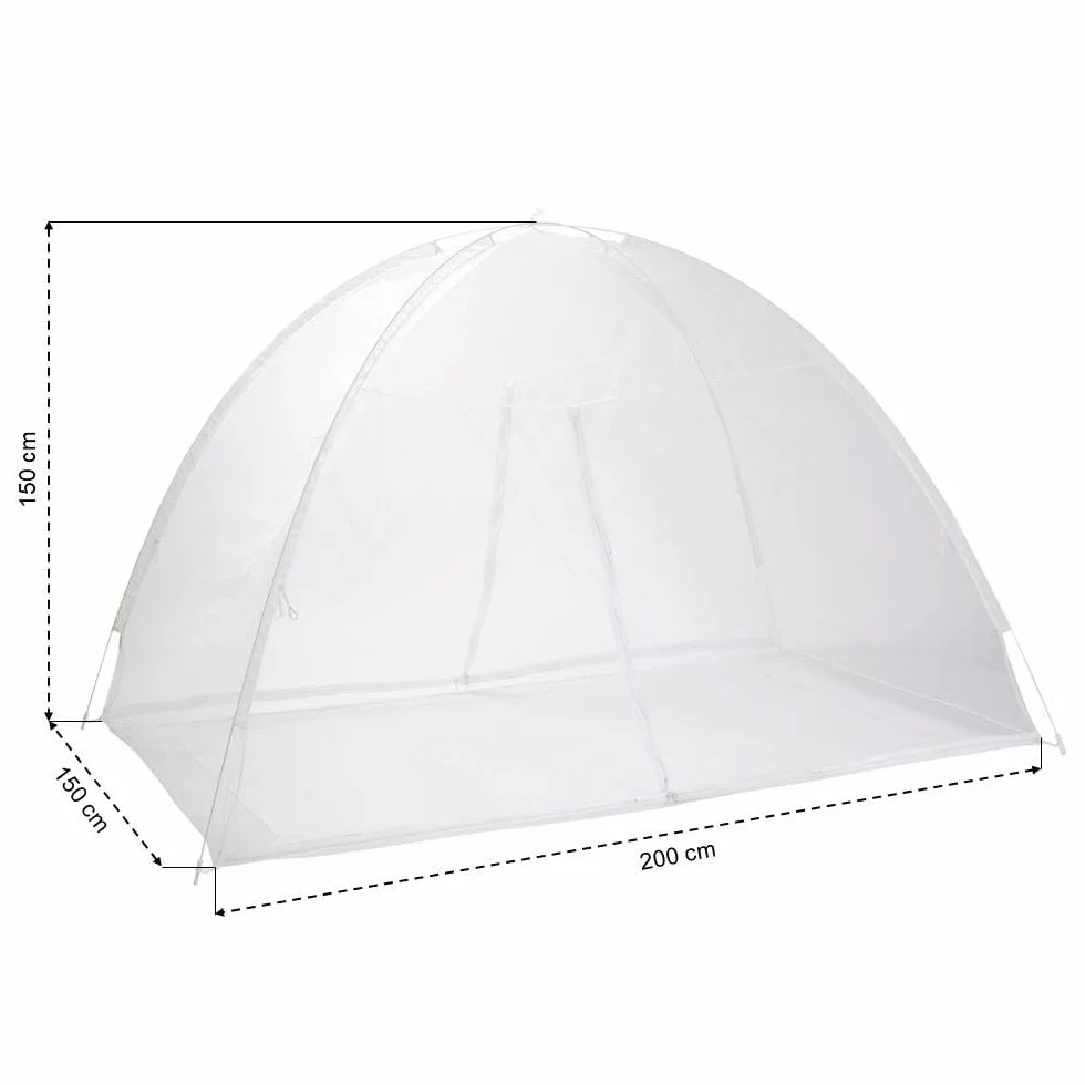 TERRE JARDIN Moustiquaire dôme popup pour lit - 200 x 125 - Blanc