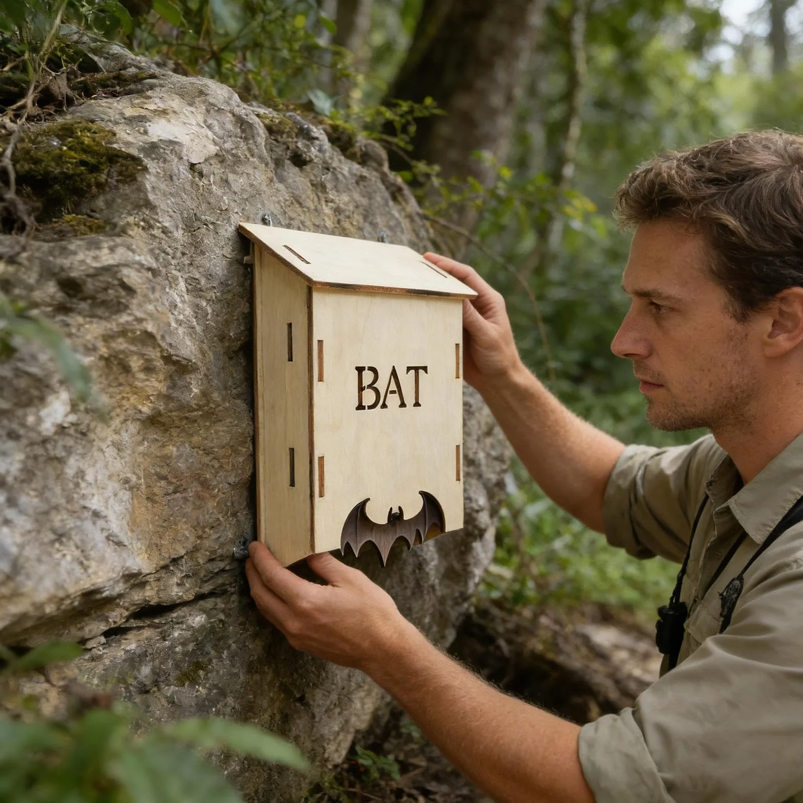 Maison d'extérieur pour chauve-souris en bois pour jardin et terrasse