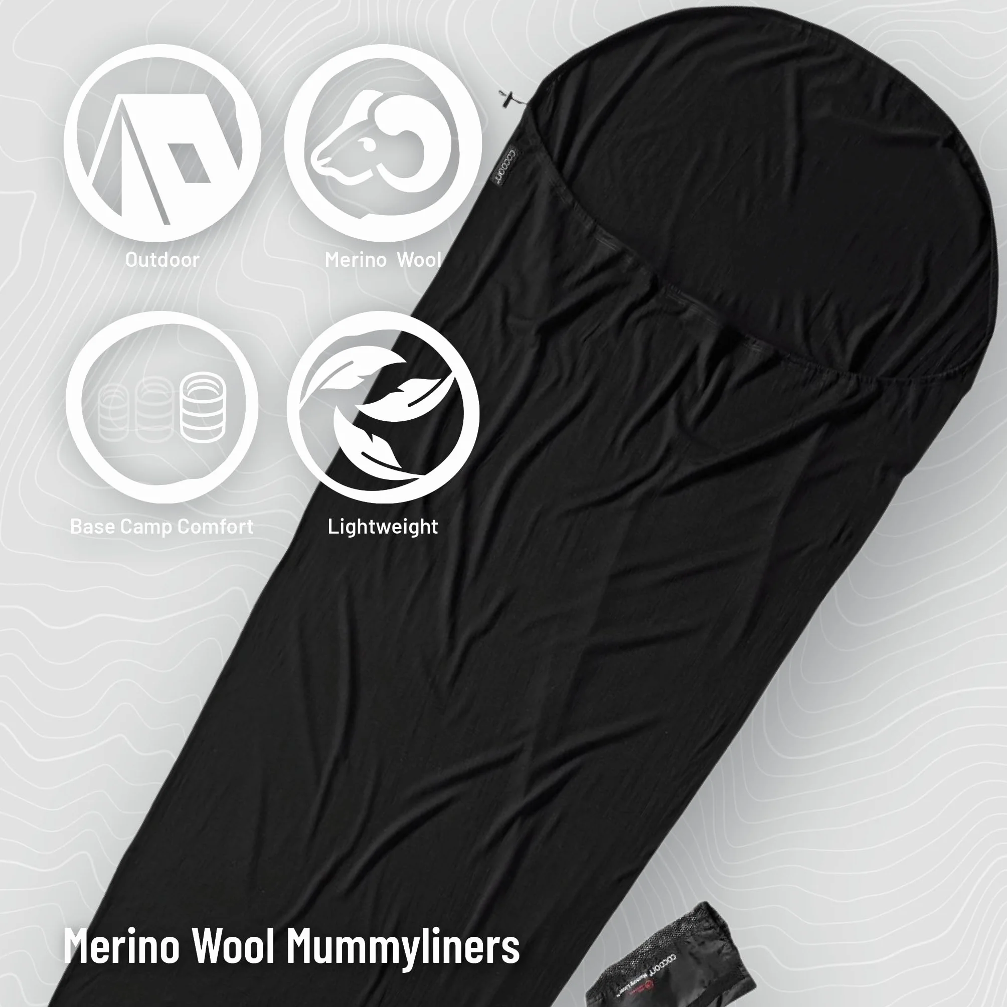 COCOON Merino Wool MummyLiner - Drap de Sac de Couchage