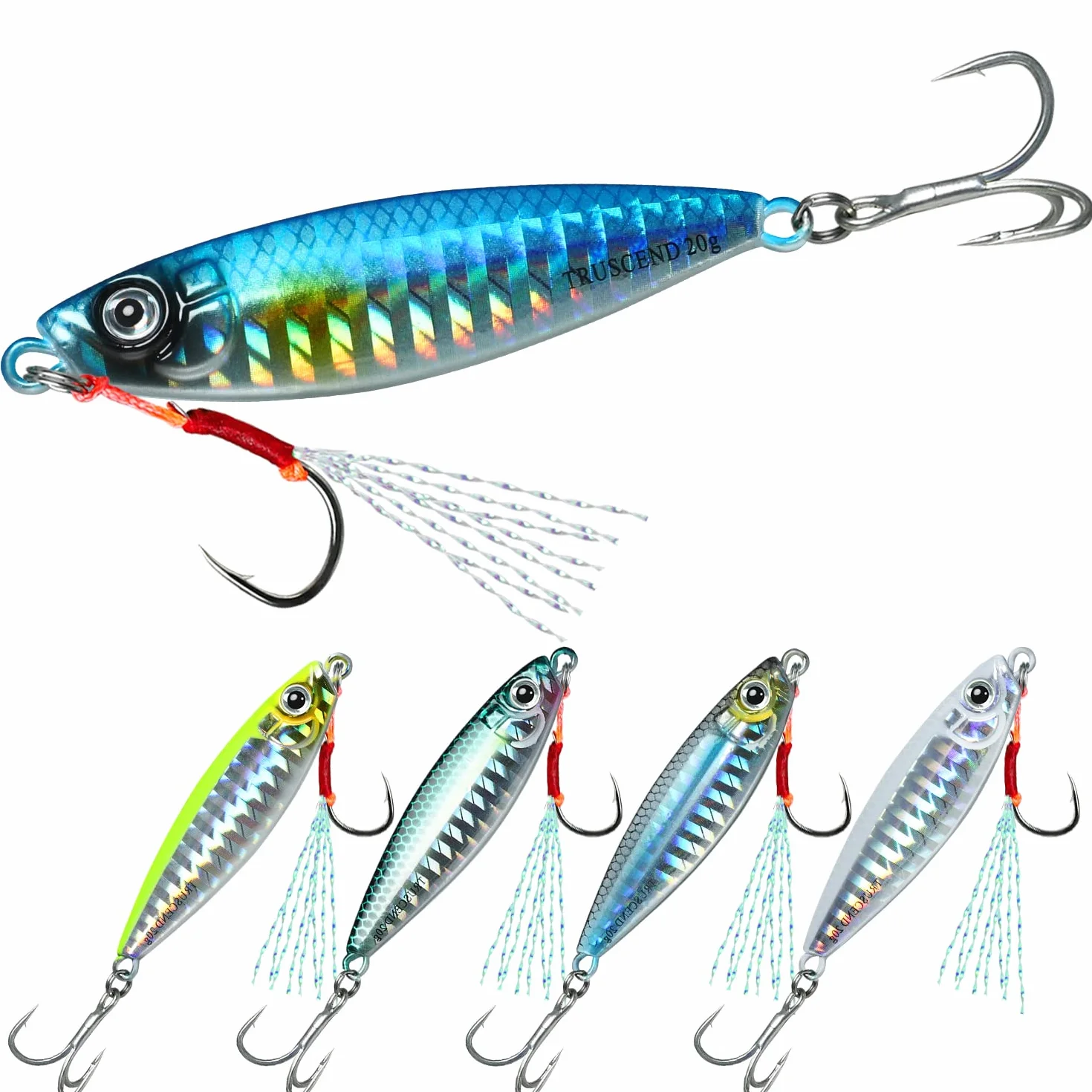 TRUSCEND Leurres Spinner de Pêche Excellents pour la nage ou Le Jigging en Eau Douce et Salée, Leurres Queue de Coq pour Truite, Bar, Brochet, Perche, Silure, Sandre, Appât à Lame avec Lame en Cuivre