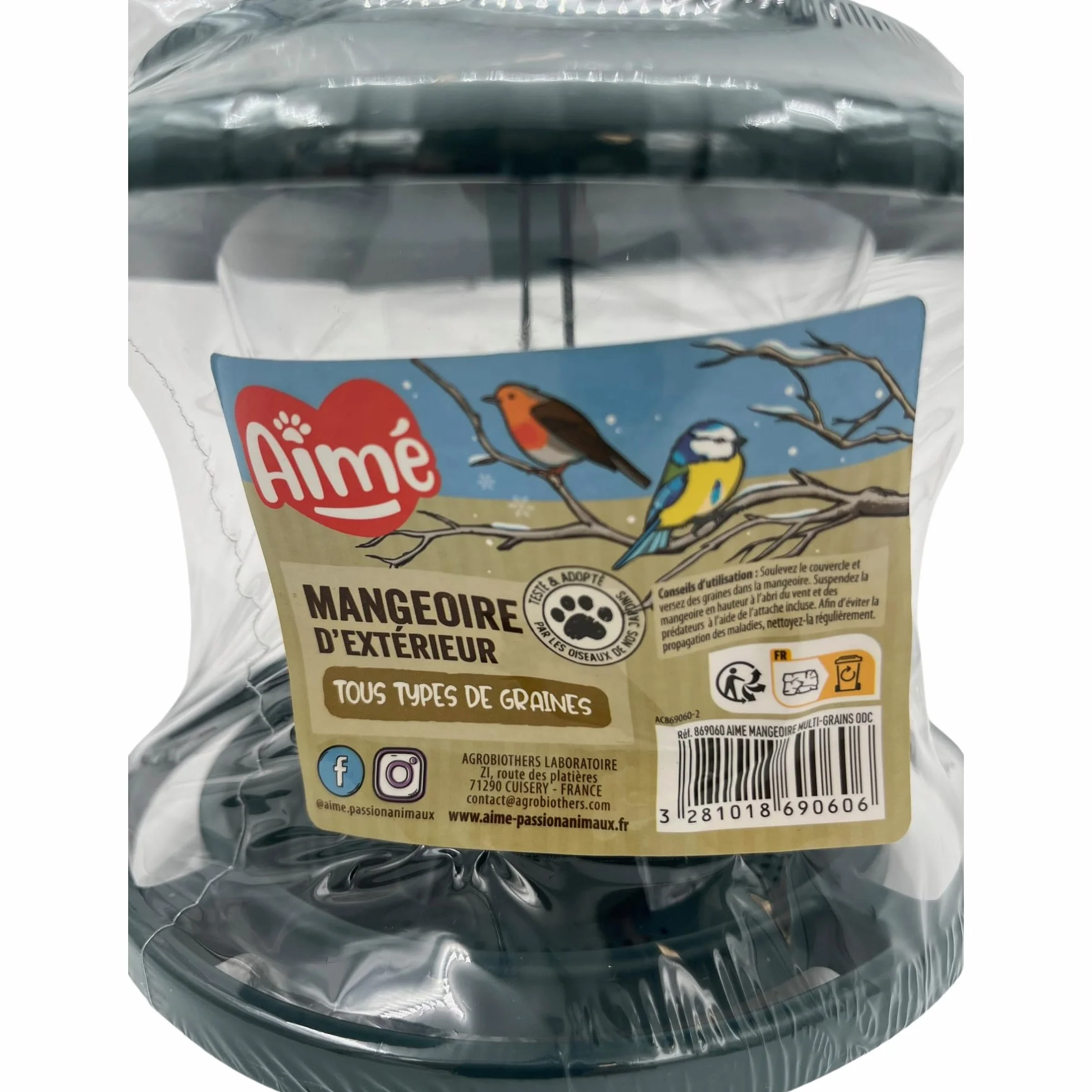 Aime Mangeoire Multi-Grains pour Oiseaux et Animaux Sauvages