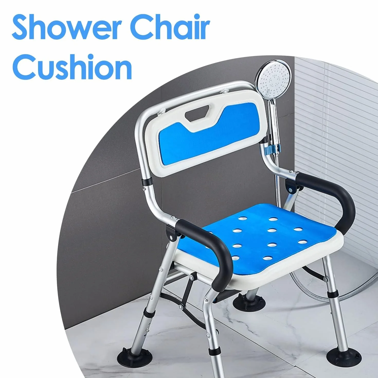 Coussin de Chaise de Douche Imperméable Antidérapant avec Trous d'Évacuation Tapis de Siège de Bain en Mousse