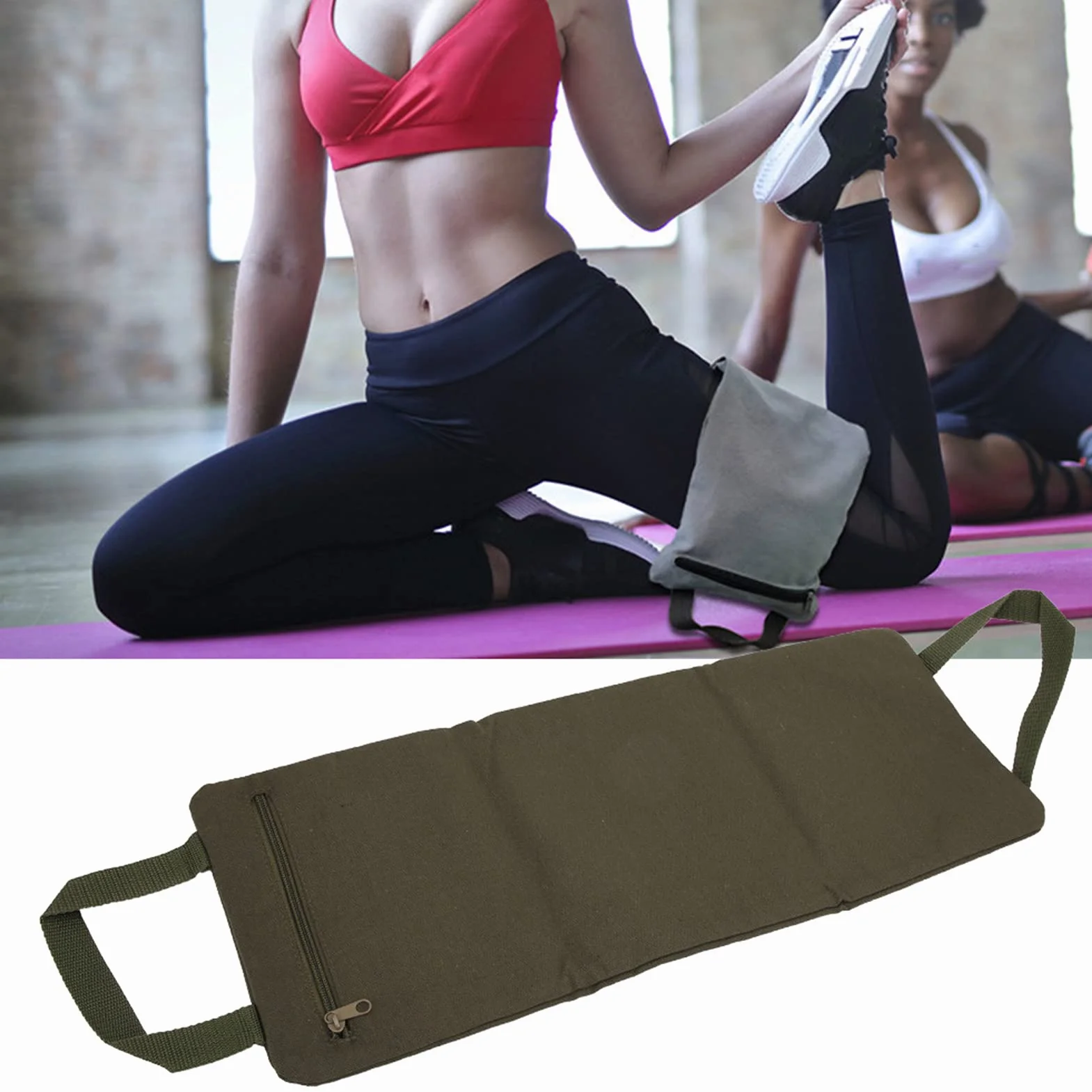 Sac De Sable De Yoga, Sac De Yoga pour Bras Minces, Jambe Amincissante, Sac De Sable Amincissant, Entraînement Sûr, Sac De Poids Libre, Sac De Yoga pour Fitness (Vert Armée)