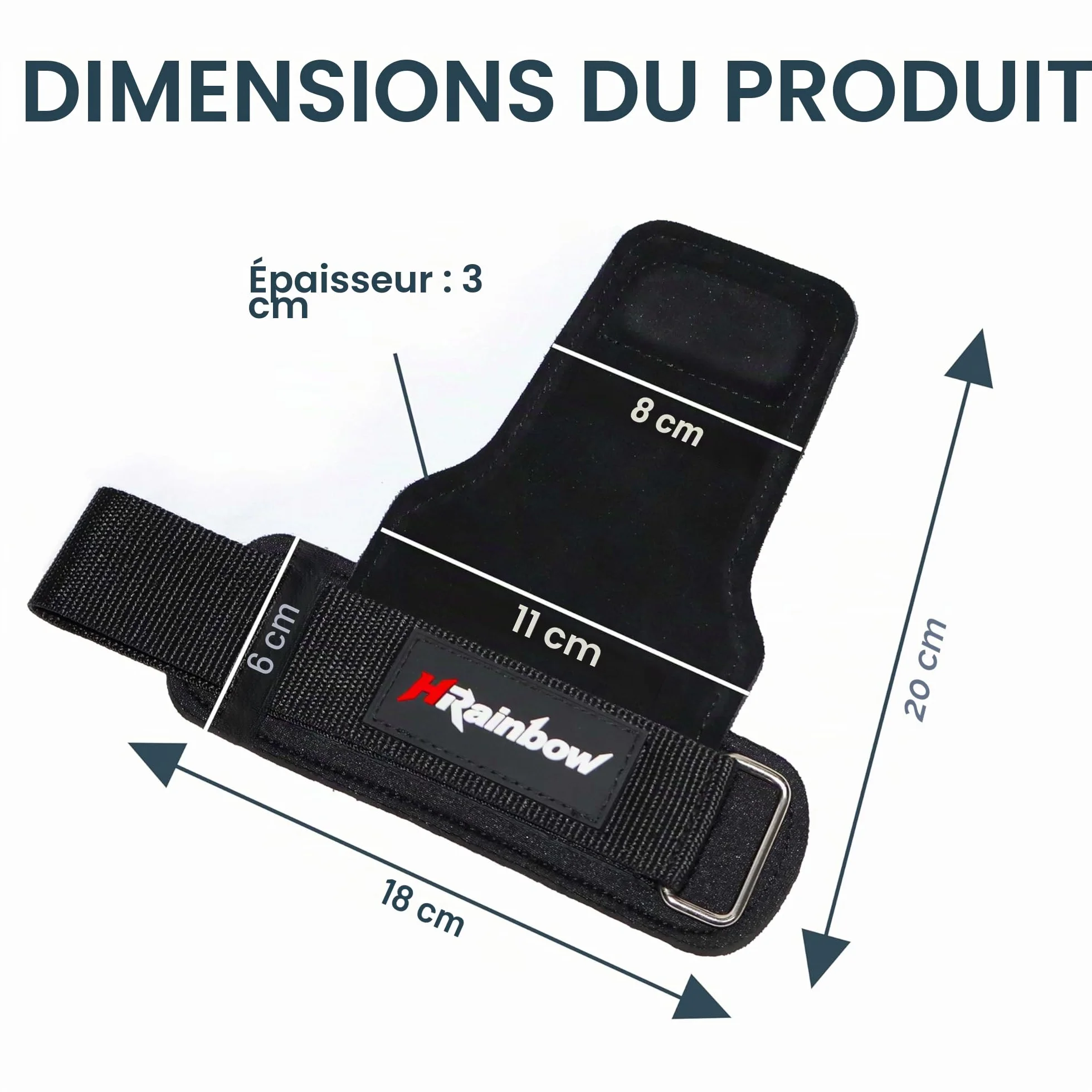 Sangles de Poignet d'Haltérophilie en Cuir Double Couche pour Hommes Femmes - Paire