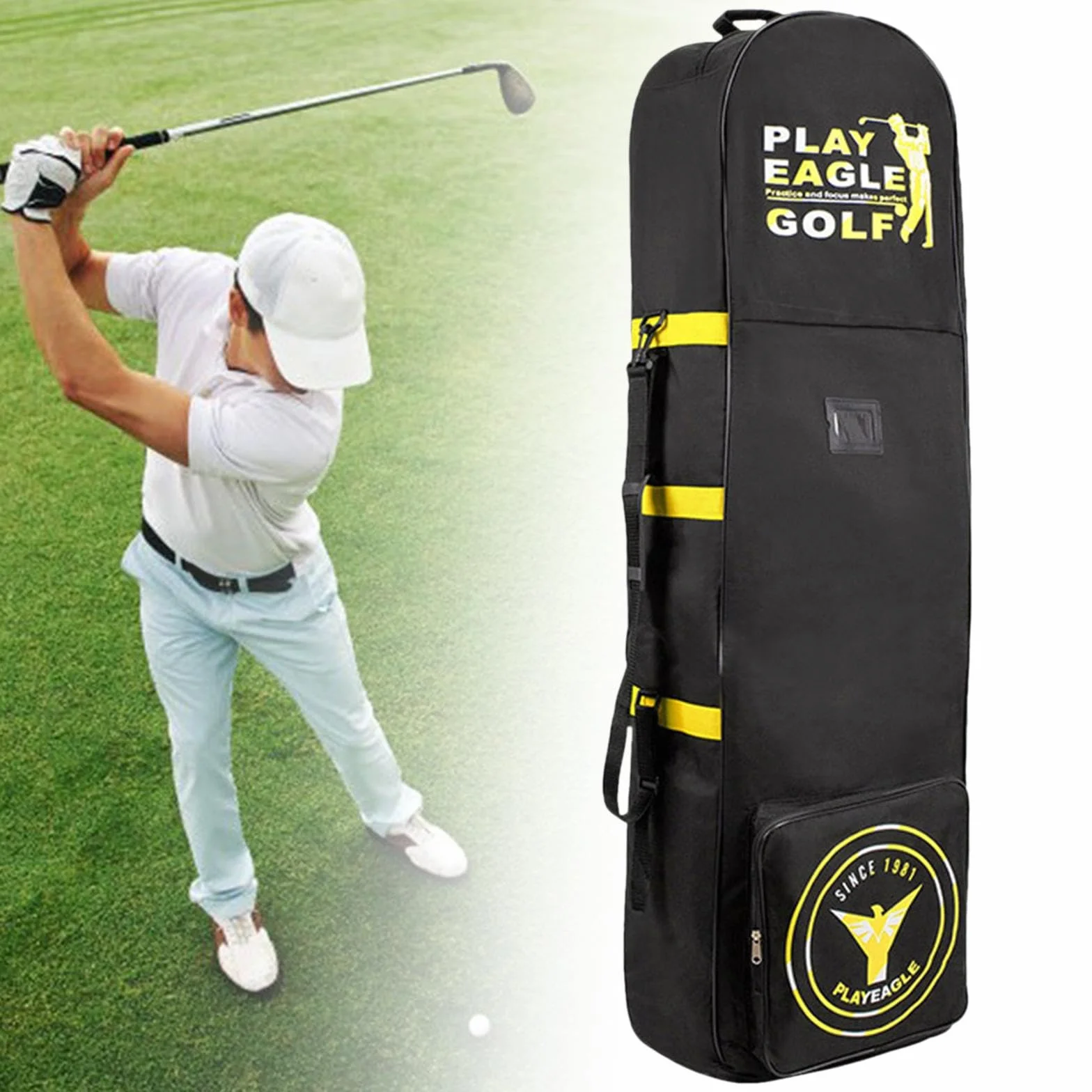F Fityle Sac de Voyage de Golf pour compagnies aériennes Golf Club Bagages Sac avec bandoulière Amovible Housse de Voyage de Golf résistante à l'usure pour
