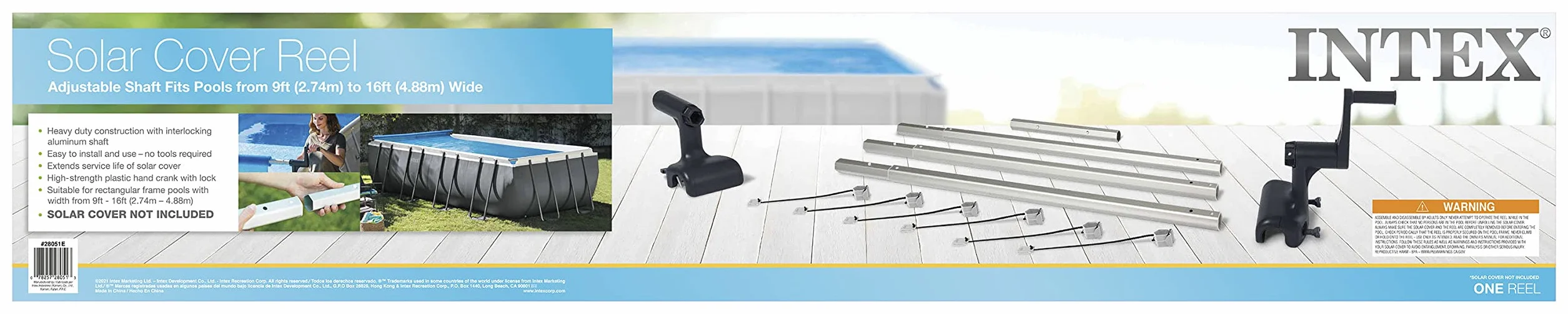 Intex Reel de Couverture Solaire 2,5 m - 4,6 m Piscine Hors Terre