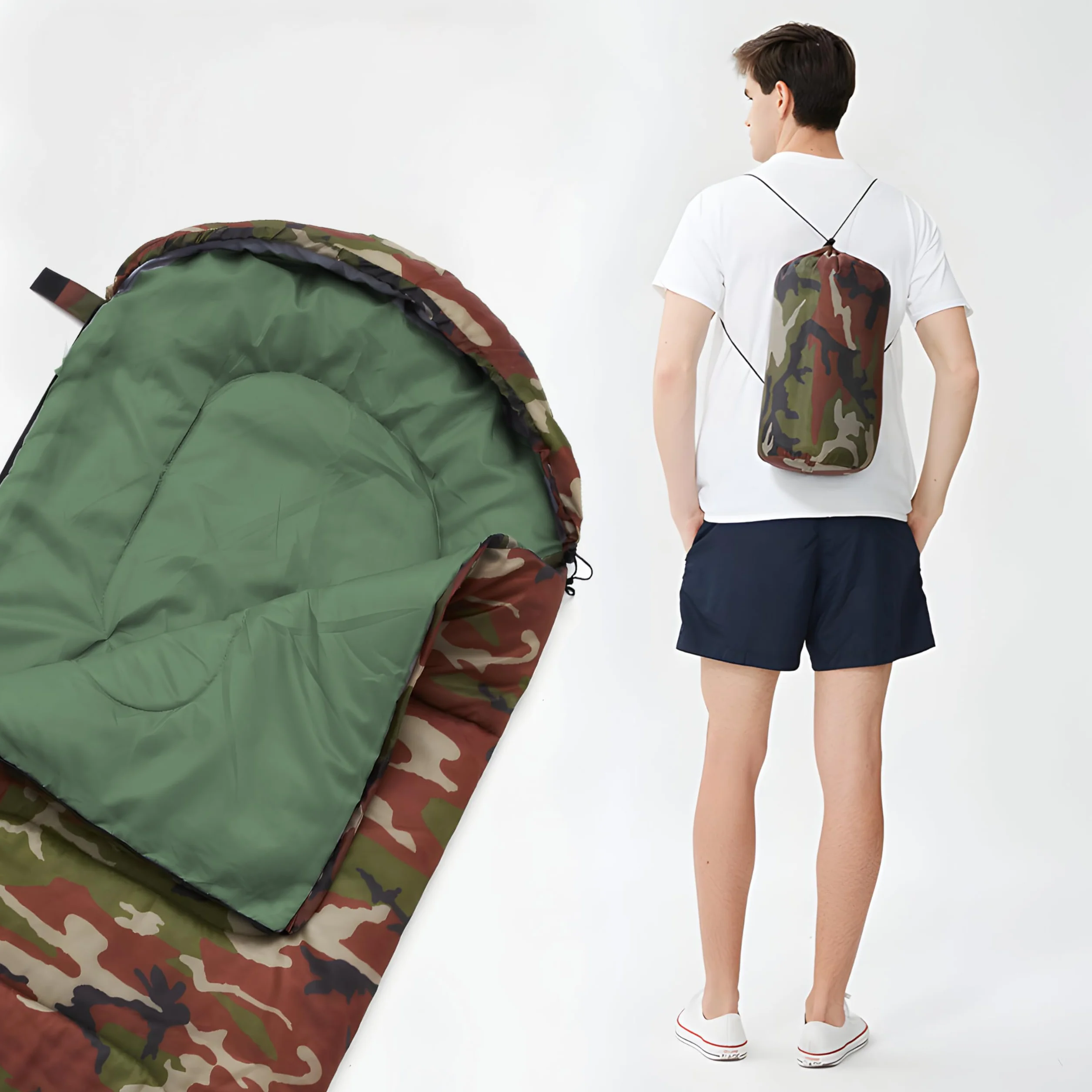 Retoo Sac de couchage 3-4 saisons 210 cm pour adultes et enfants - Ultra léger étanche voyage