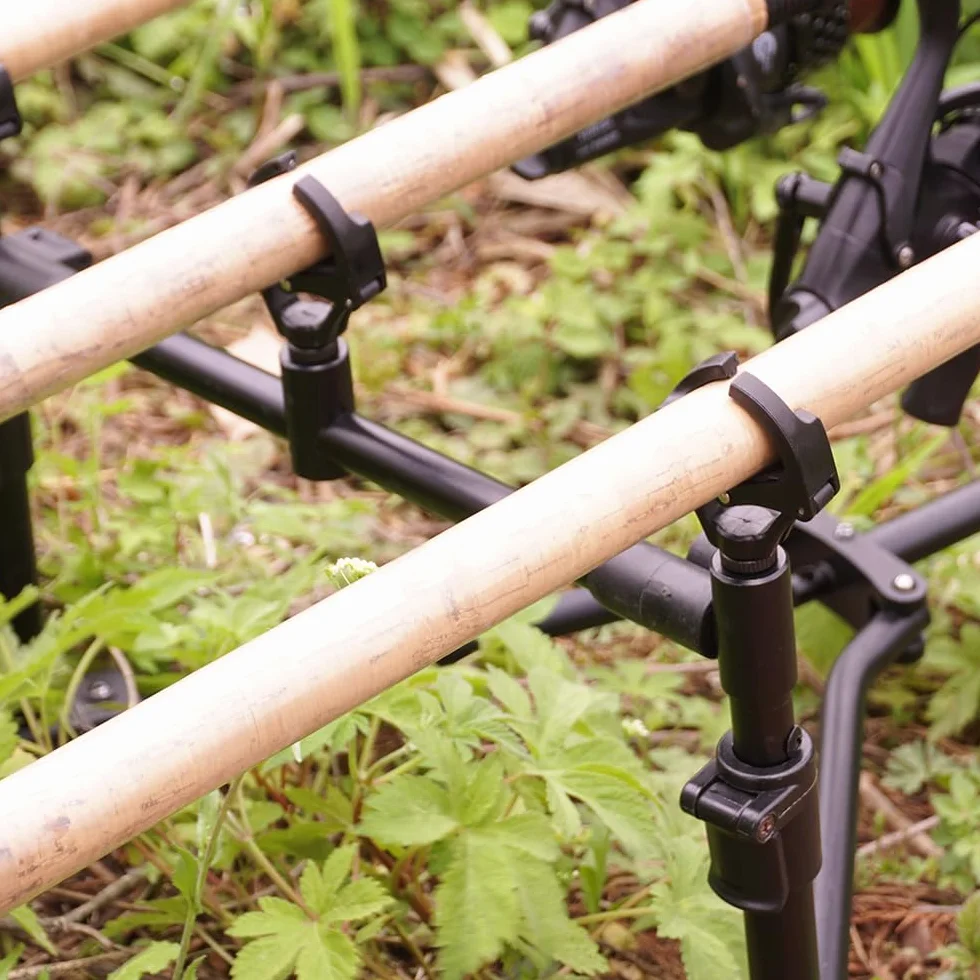 Hirisi Tackle Lot de 4 têtes de support de canne à pêche à la carpe Noir
