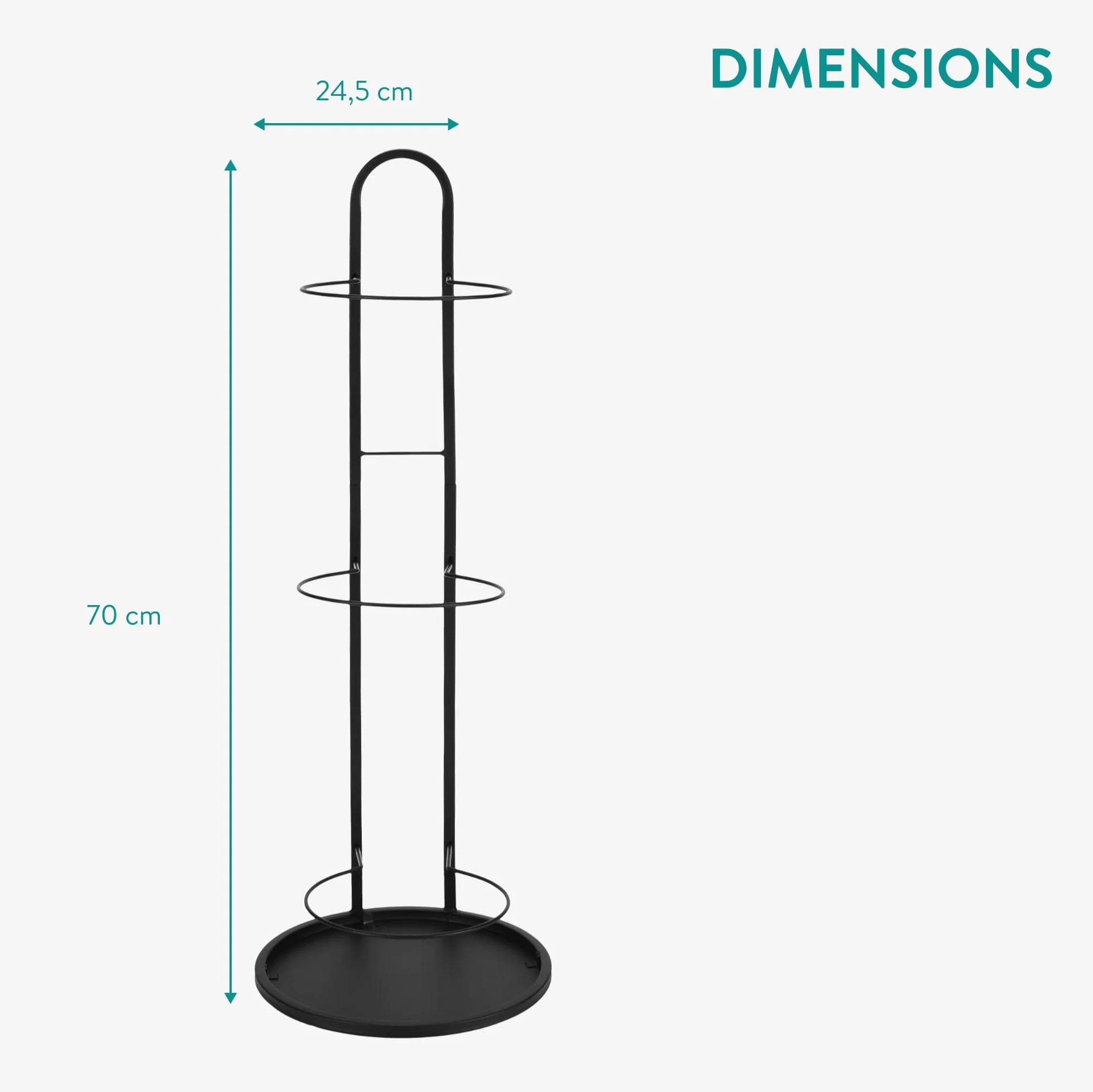 Navaris Support Ballon Foot - Rangement Ballon de Volleyball Basket en Acier Carbon 70 x 24,5 cm avec 3X Socle - Range Ballon pour Salle de Sport Garage Entrée de Maison