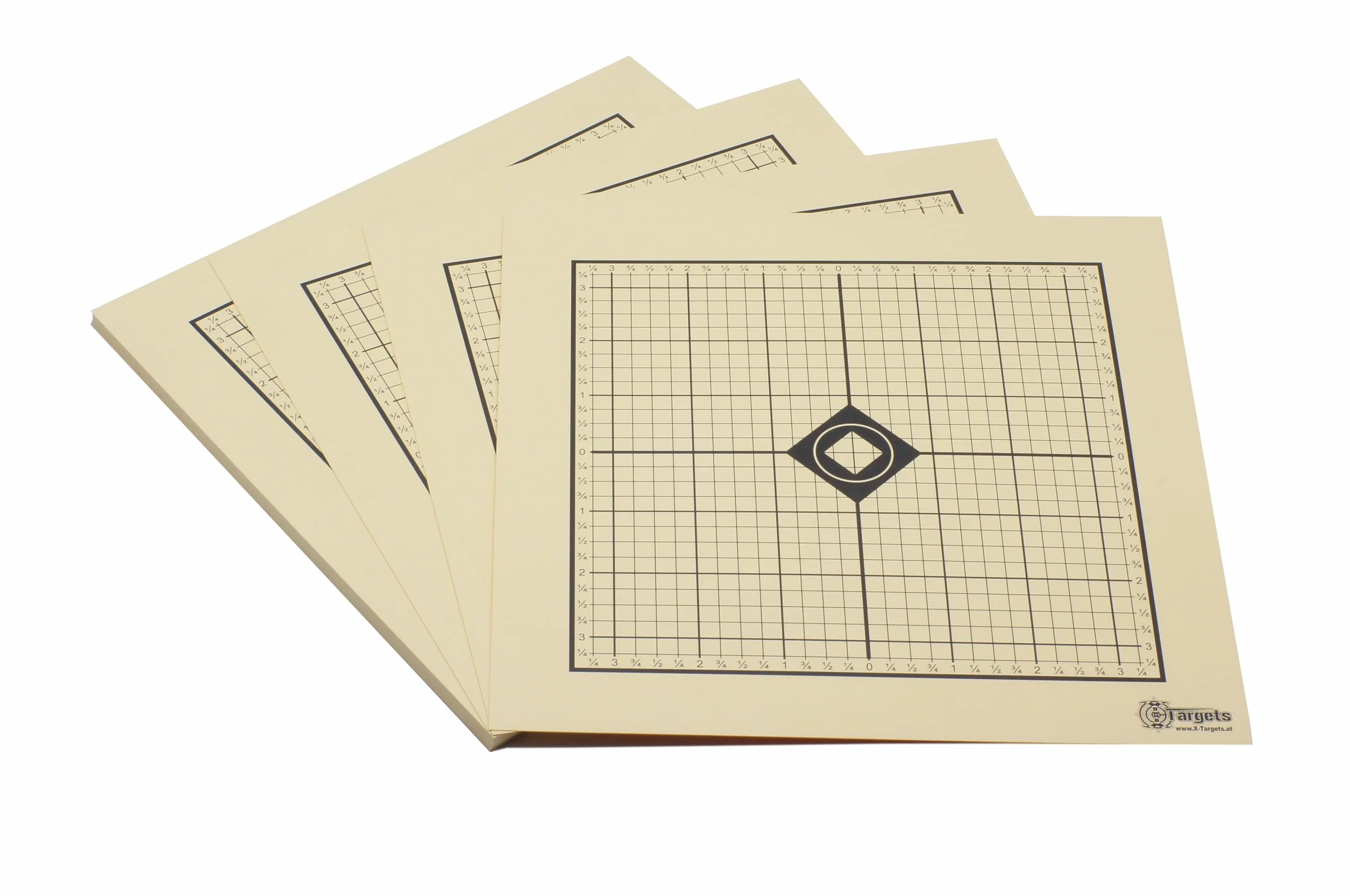 Cible MOA Target - 26 x 26 cm - Carton de tir 200 g/m² - Idéal pour les tireurs sportifs - 1/4 MOA sur 100 m