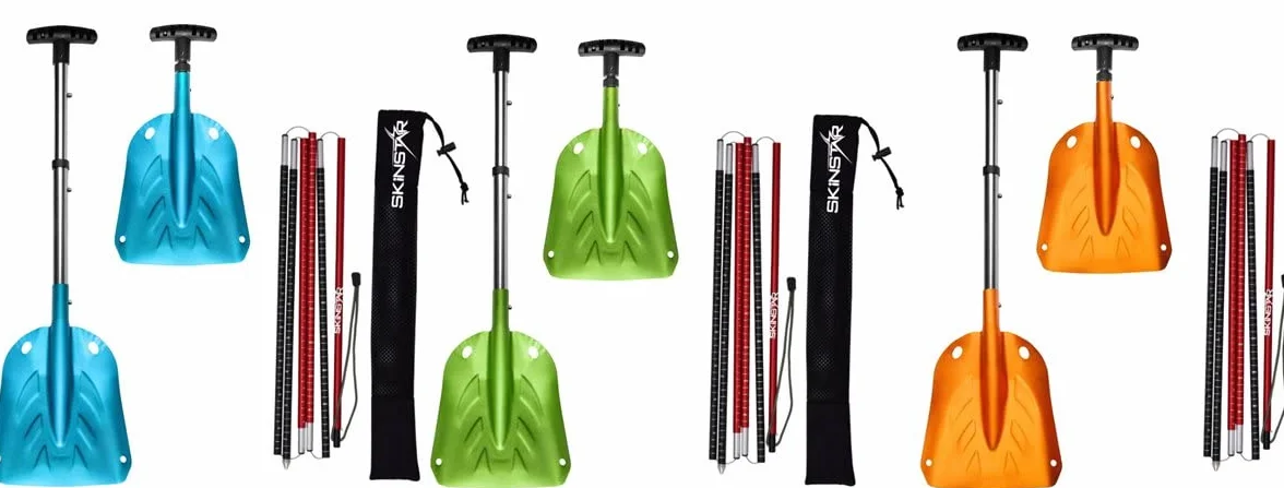 SkinStar Sonde d'avalanche 260 ou 320 cm et pelle à neige pliable en aluminium léger et compact