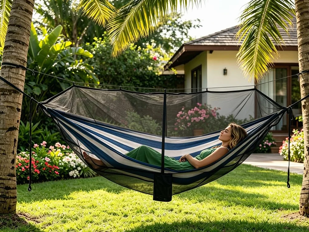 Moustiquaire de Camping pour Hamac,Camping avec moustiquaire Fermeture éclair Double,Moustiquaires Ultralight pour Hama Portable,Housse de hama de Campin,pour Plage (Ne Contient Pas Hamac)