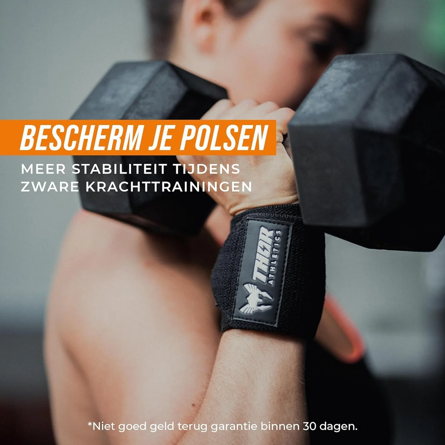 Thor Athletics Bande Poignet Musculation, Sangle de Poignet Forte, Bracelet de Musculation, Crossfit, Fitness, 60cm
