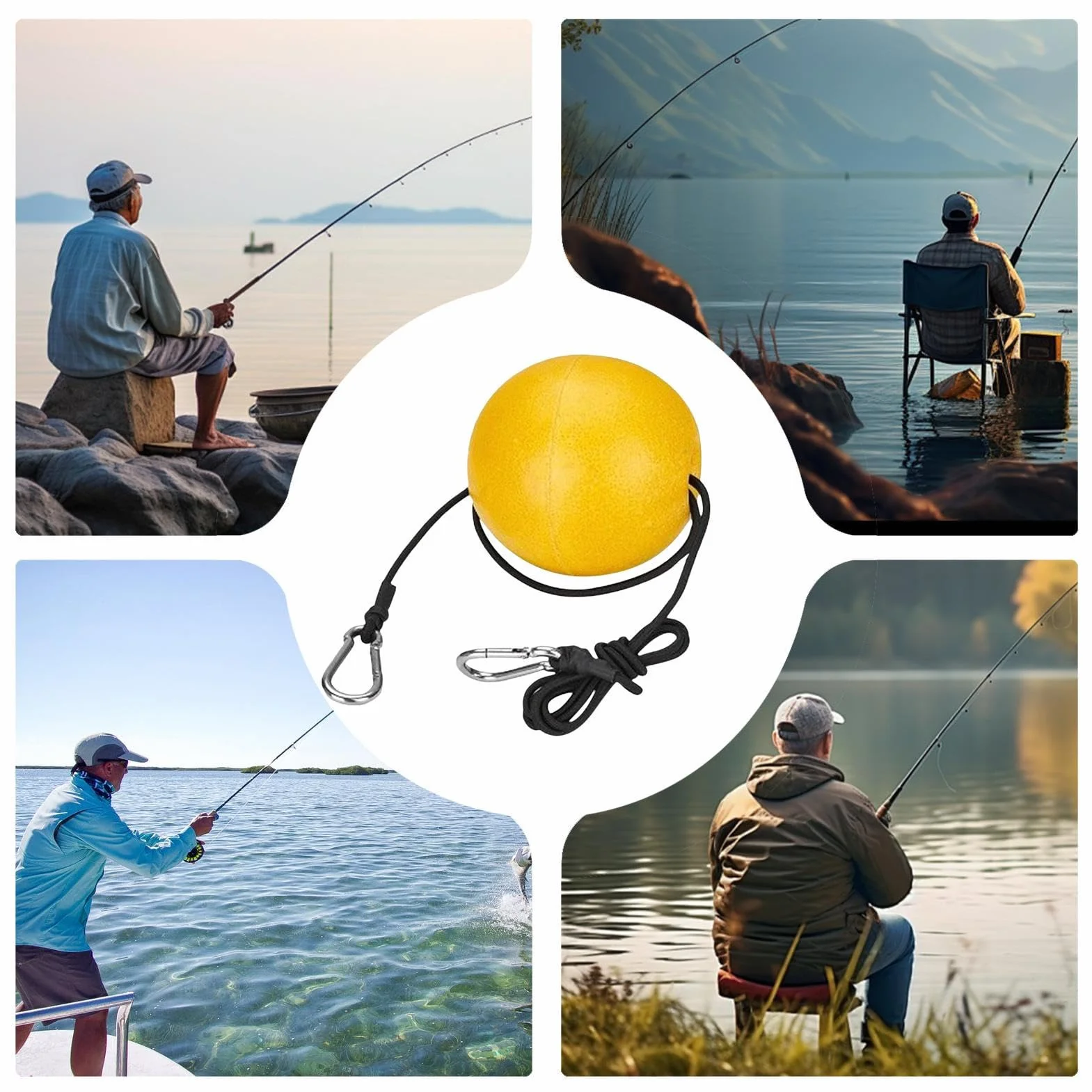 Flotteurs à Corde pour Piscine Marqueur Attractif avec Cordon pour Navigation Bateau Kayak