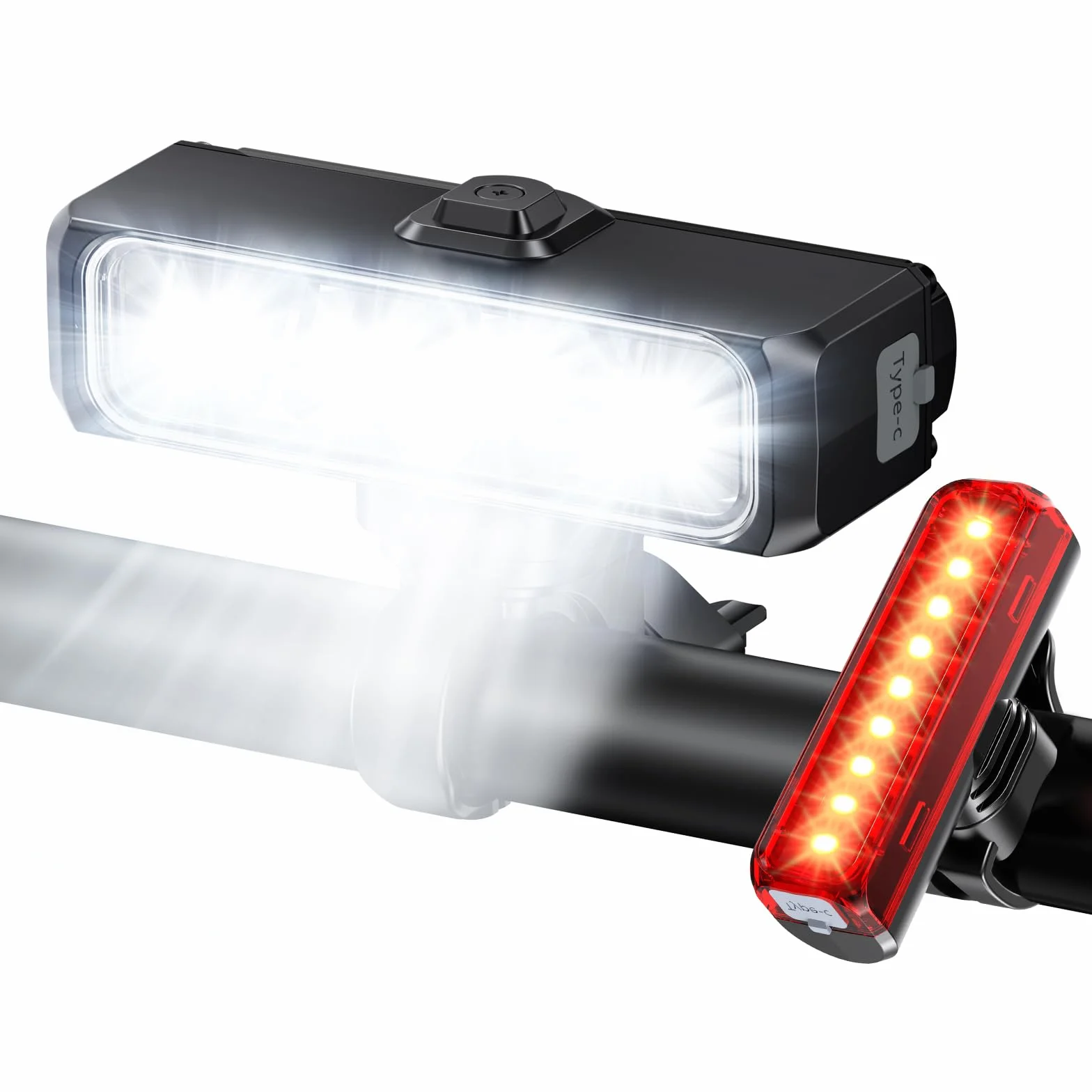 EOIWUY Lumiere Velo Avant et Arriere 1500LM Super Lumineux Eclairage Velo LED Rechargeable USB IP65 Lampe Velo