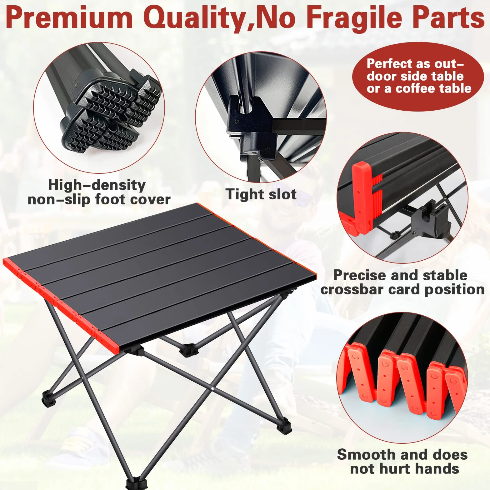 Table Pliante Camping Alliage d'Aluminium Ultra-légère Portable avec Sac de Transport