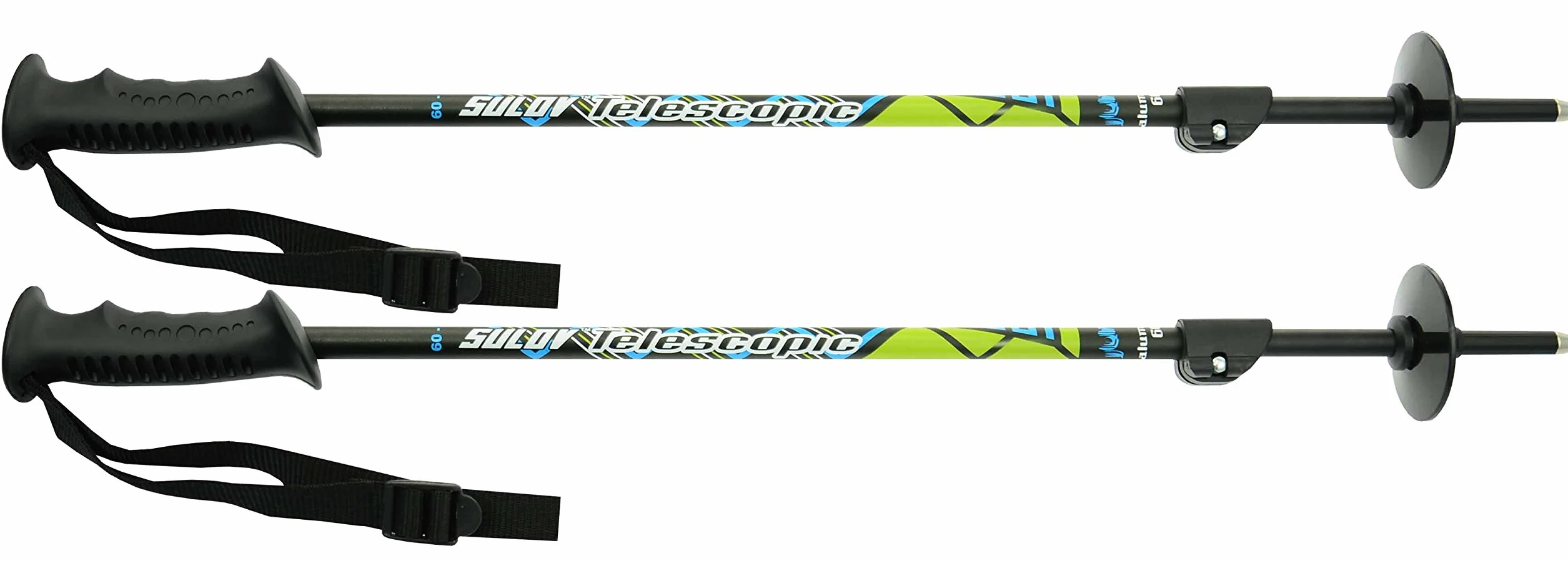 Bâtons de Ski Enfants Télescopiques 60-100 cm Noir
