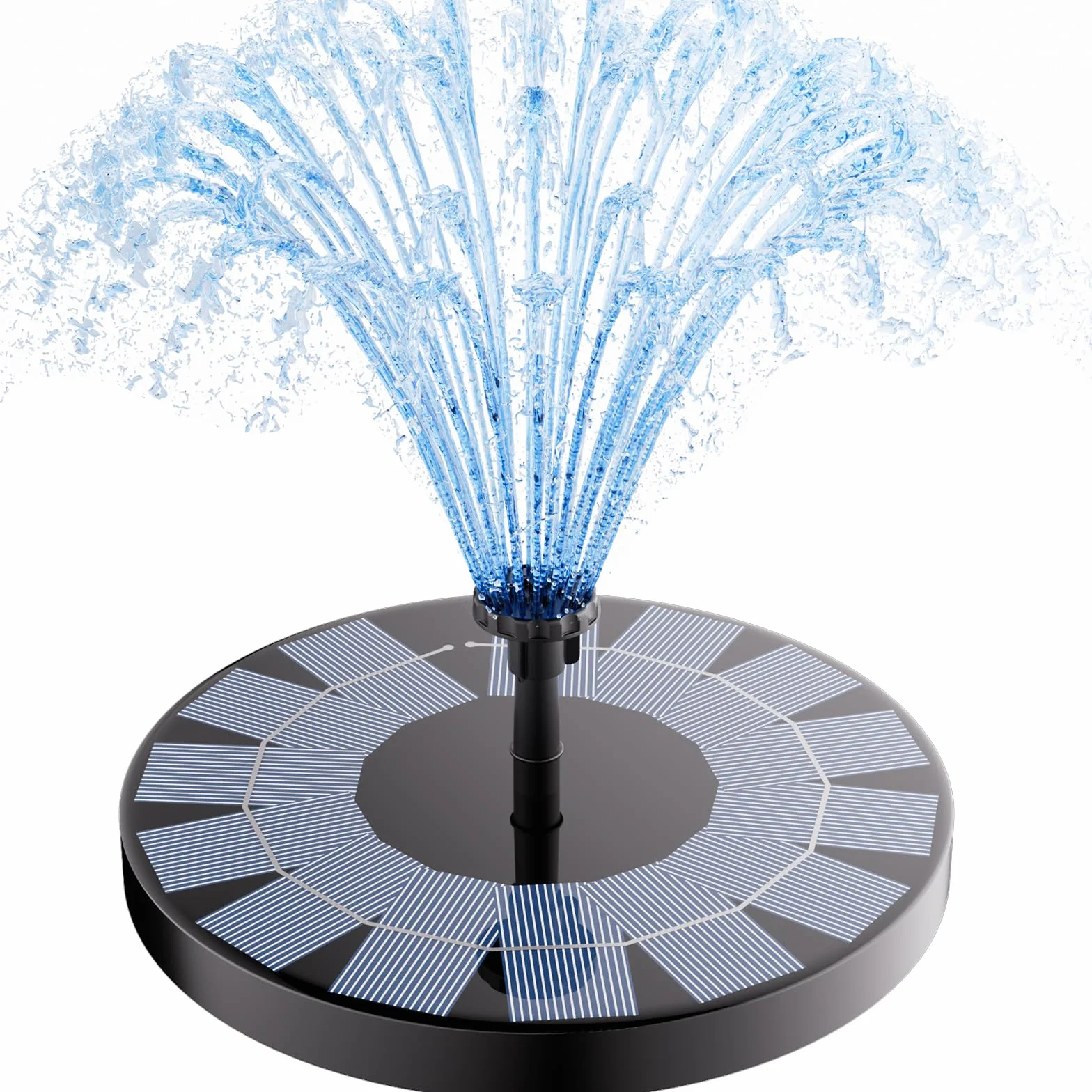 AISITIN Fontaine Solaire Extérieur 2.5W Flottante Pompe Bassin avec 6 Buses pour Bain d'oiseaux