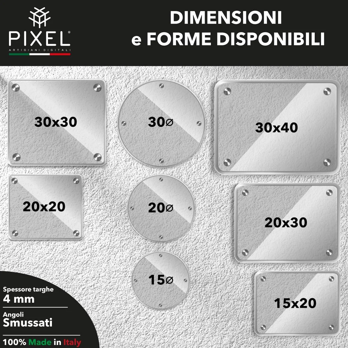 Plaque Personnalisée en Plexiglas pour Extérieur avec Logo, Texte ou Image 20x15