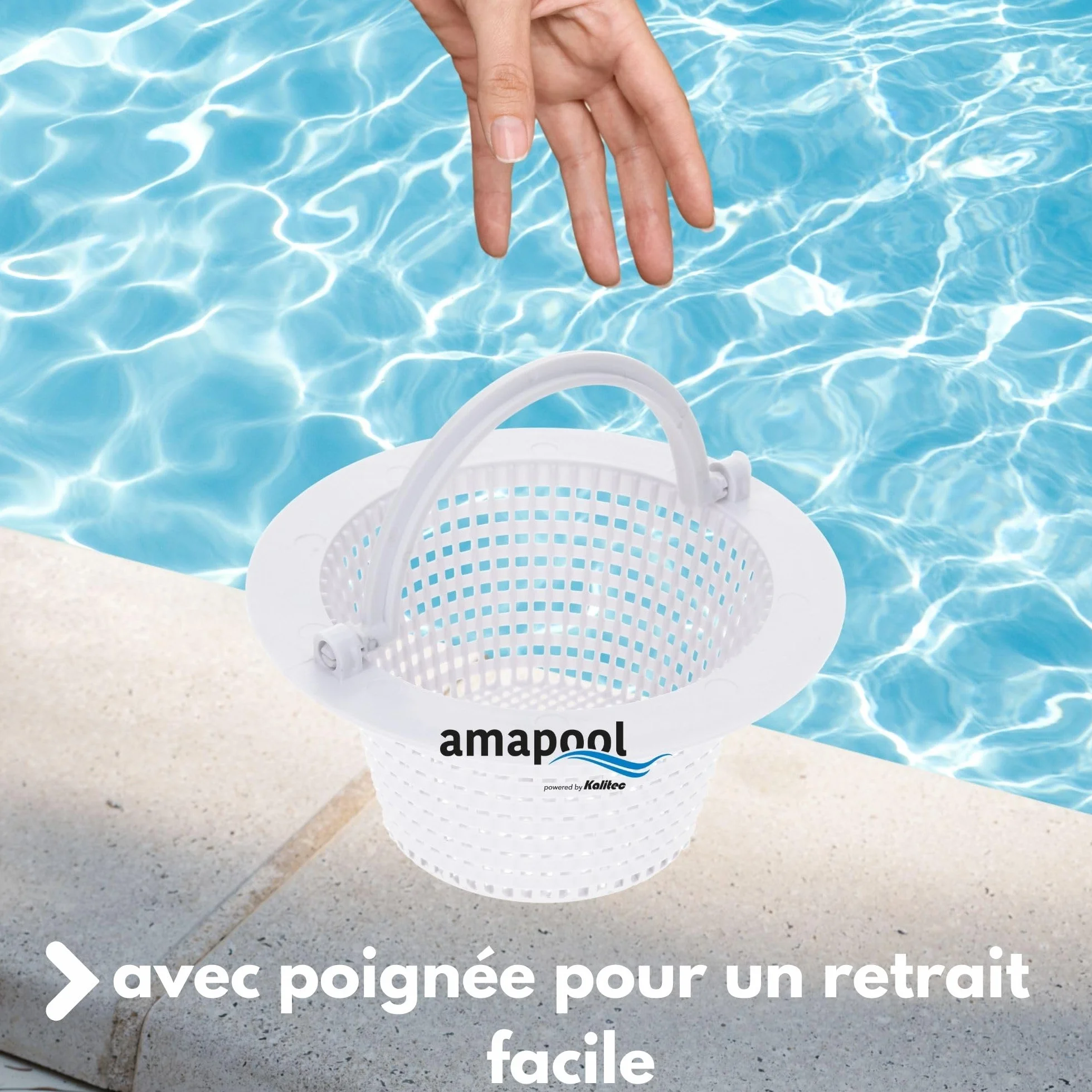 Amapool Panier de Skimmer 16 cm - Remplacement Piscine - préfiltre Bassin Tamis - résistant au Chlore