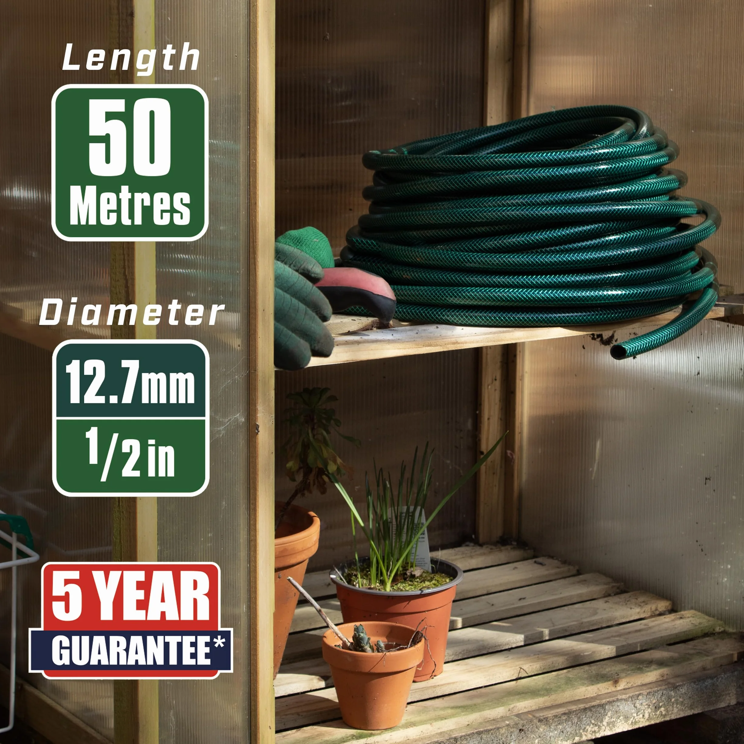 Faithfull Tuyau renforcé 50m Ø12,7mm PVC