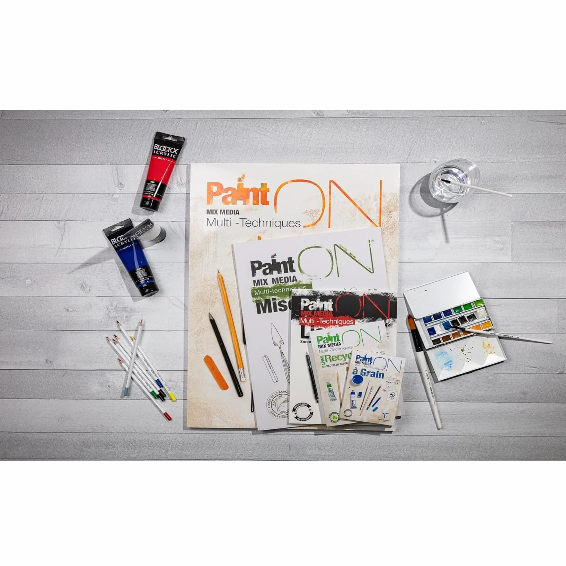 Clairefontaine Bloc Collé PaintON Multi-techniques Papier Dessin A4 250g 40 Feuilles