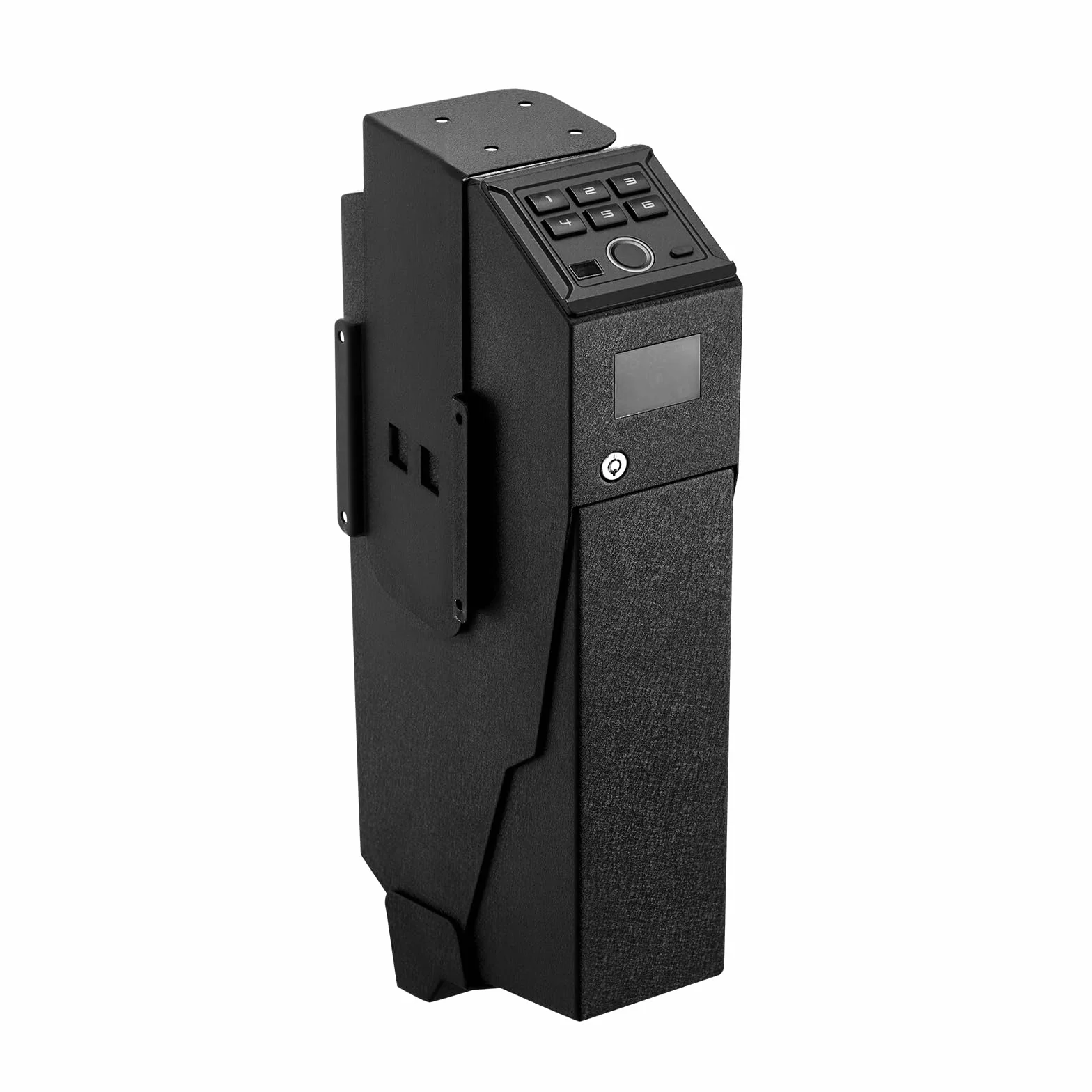 VEVOR Coffre-Fort pour 1 Pistolet et 1 Chargeur, Coffre pour Armes de Poing Verrouillable et Coulissant, 3 Façons d’Accès Empreinte Digitale, Mot de Passe et Clé, avec Écran et LED, pour Table Voiture