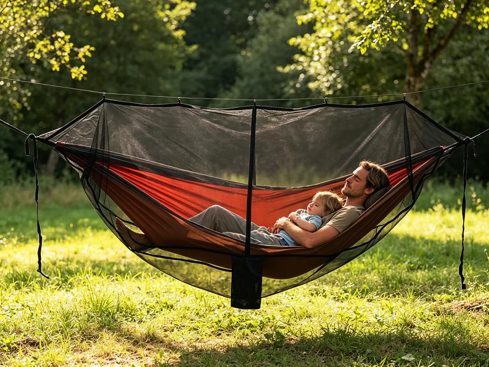Moustiquaire de Camping pour Hamac,Camping avec moustiquaire Fermeture éclair Double,Moustiquaires Ultralight pour Hama Portable,Housse de hama de Campin,pour Plage (Ne Contient Pas Hamac)
