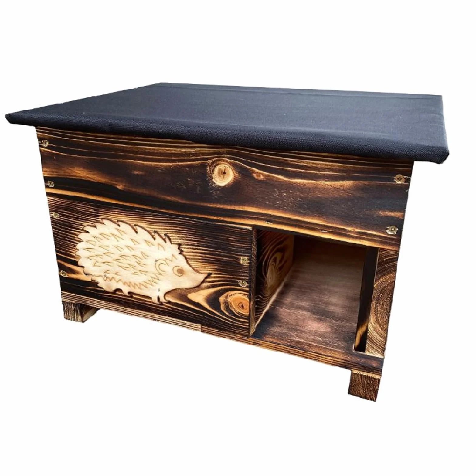QLS Abri pour hérisson en bois 40 x 50 x 30 cm avec toit amovible résistant aux intempéries