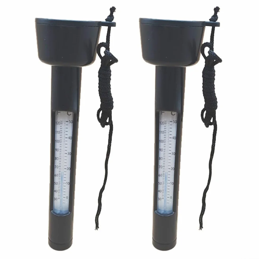Thermomètres flottants pour piscine, spa, aquarium, lot de 2, noir, ABS