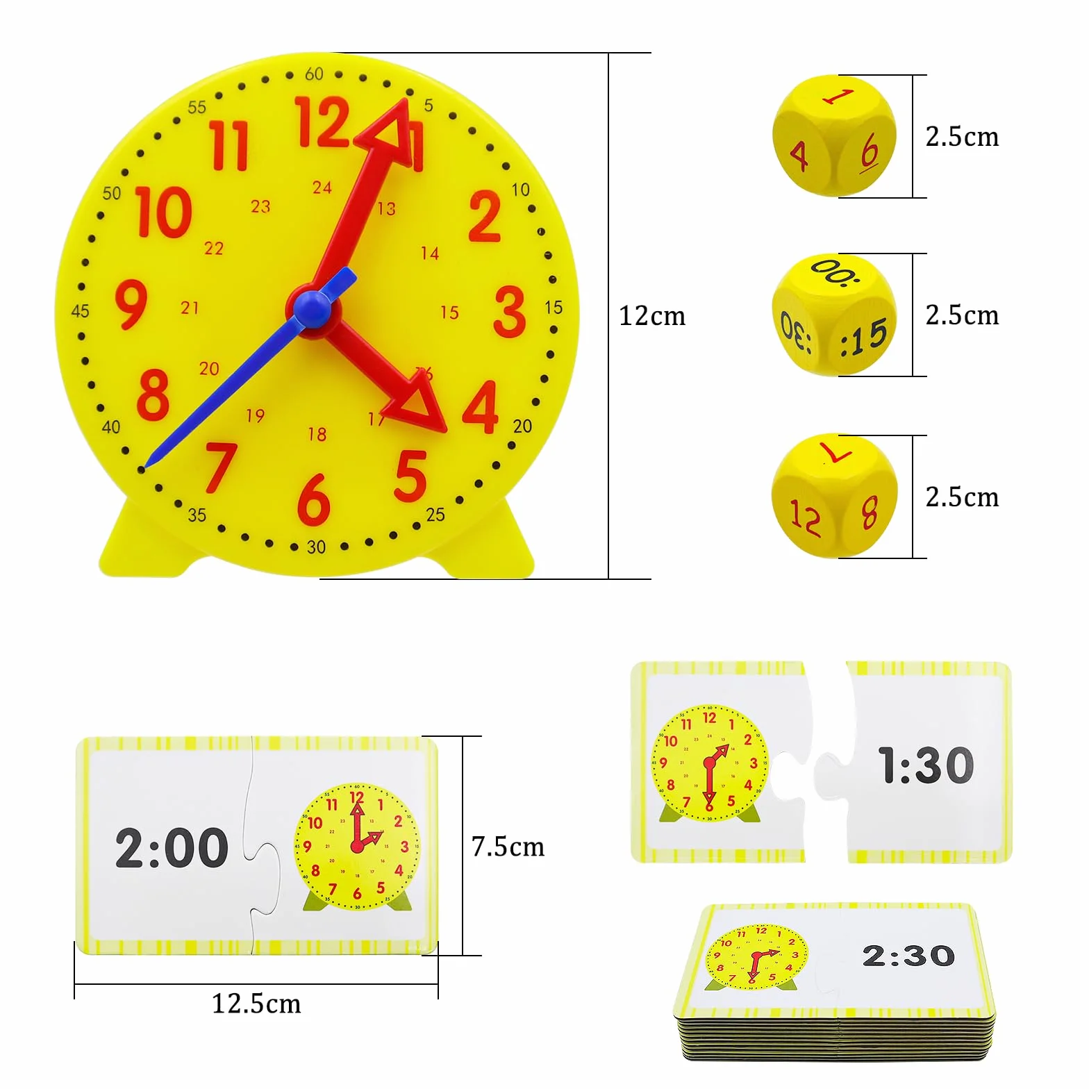 CONNECTION Horloge Enfant Apprentissage Heure Éducative Garçon Fille Apprendre l'Heure Maternelle Primaire